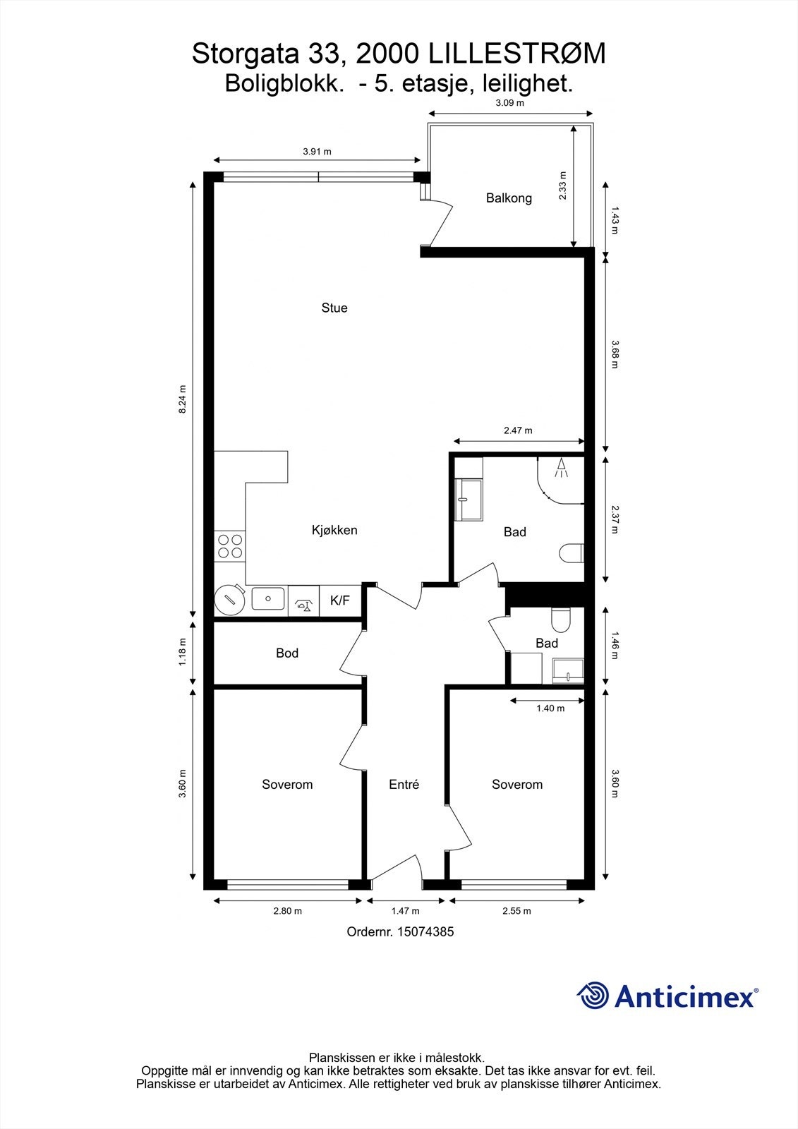 Plantegning 5. etasje Galleribilde