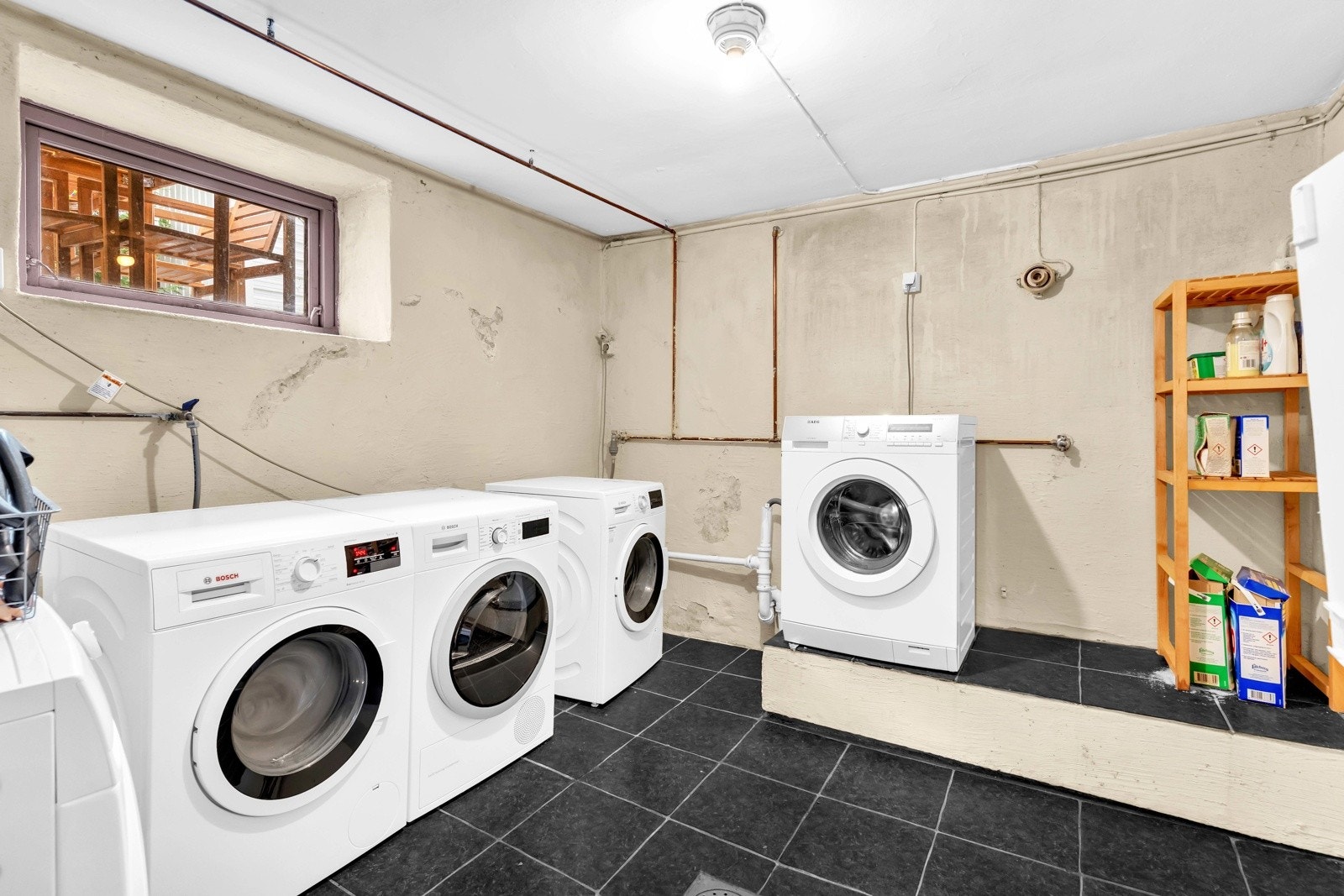 Det er felles vaskeri for alle beboere. Galleribilde