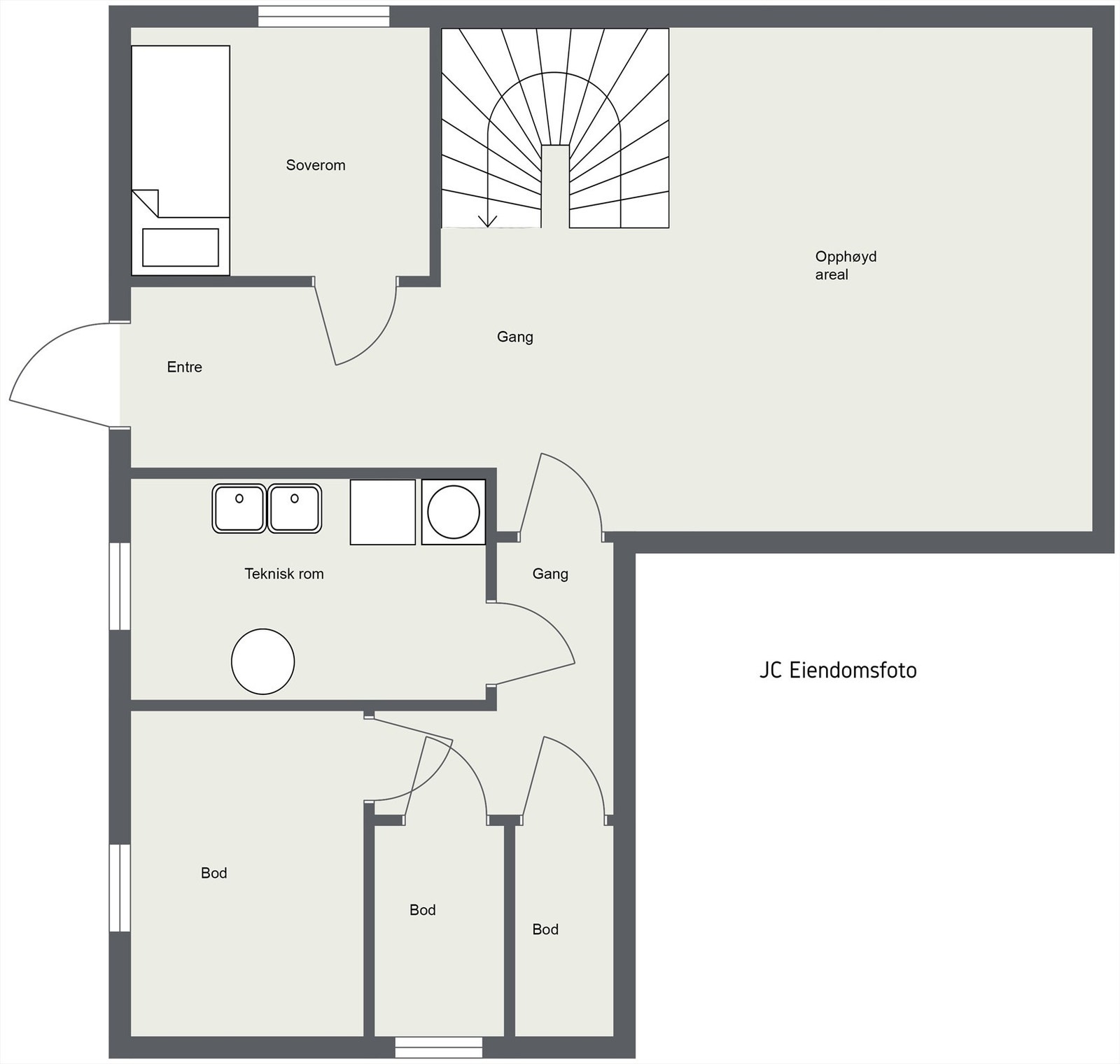 2 D plantegning underetasje Galleribilde