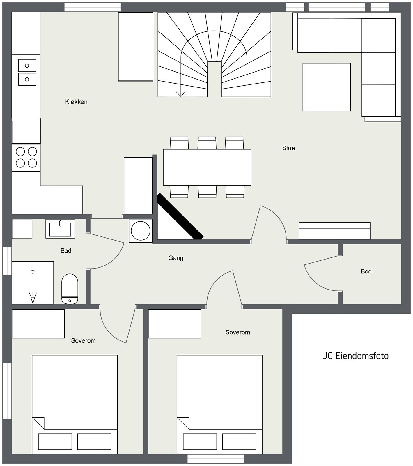 2 D plantegning 1. etasje Galleribilde