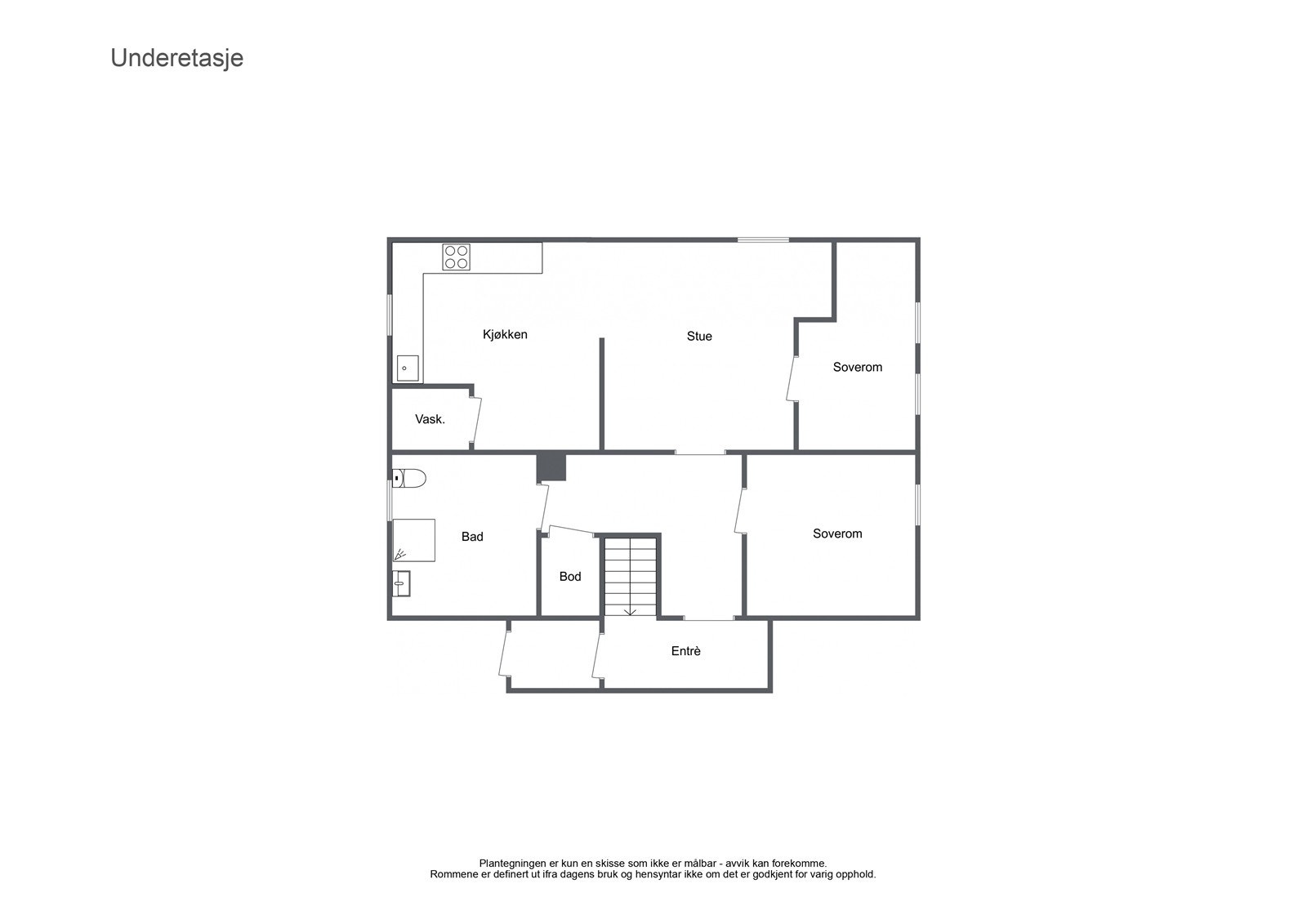 Underetasje med egen hybel. Galleribilde