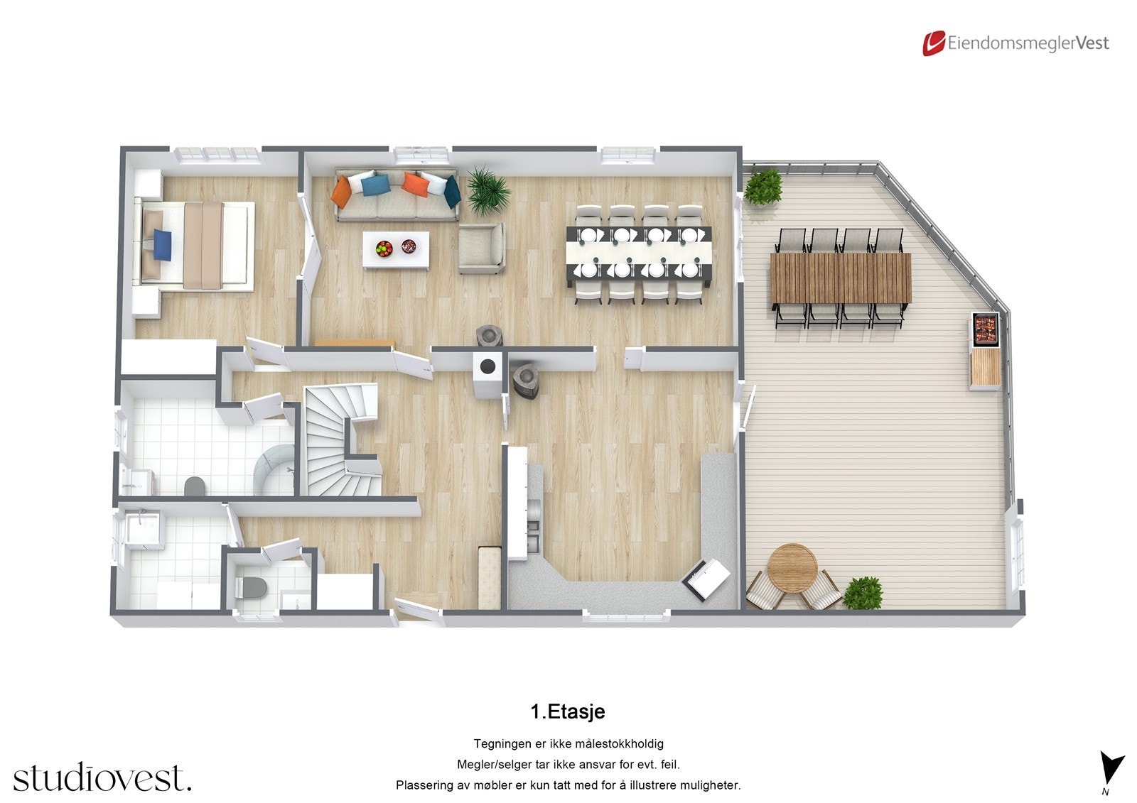 Planskisse 3D: Hovedplan. Galleribilde