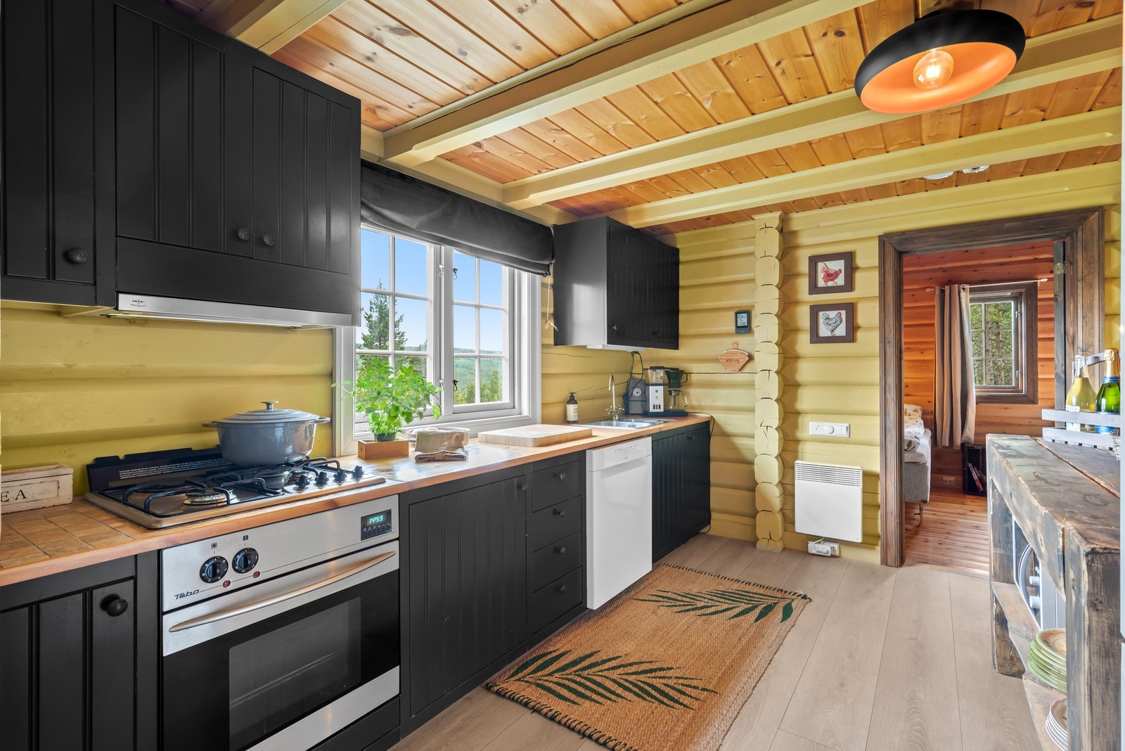 Arealeffektiv, og utstyrt med komfyr, steketopp, vask, oppvaskmaskin og mikrobølgeovn. Galleribilde