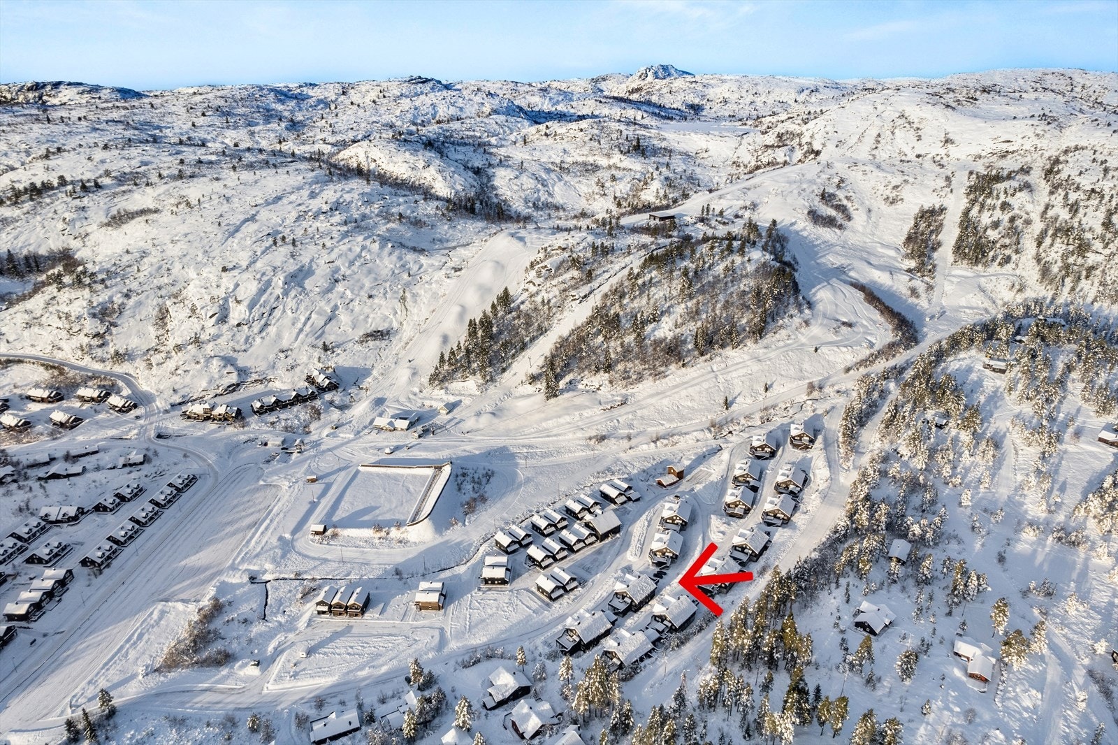 Få minutters gange til skitrekk/skiløype. Galleribilde