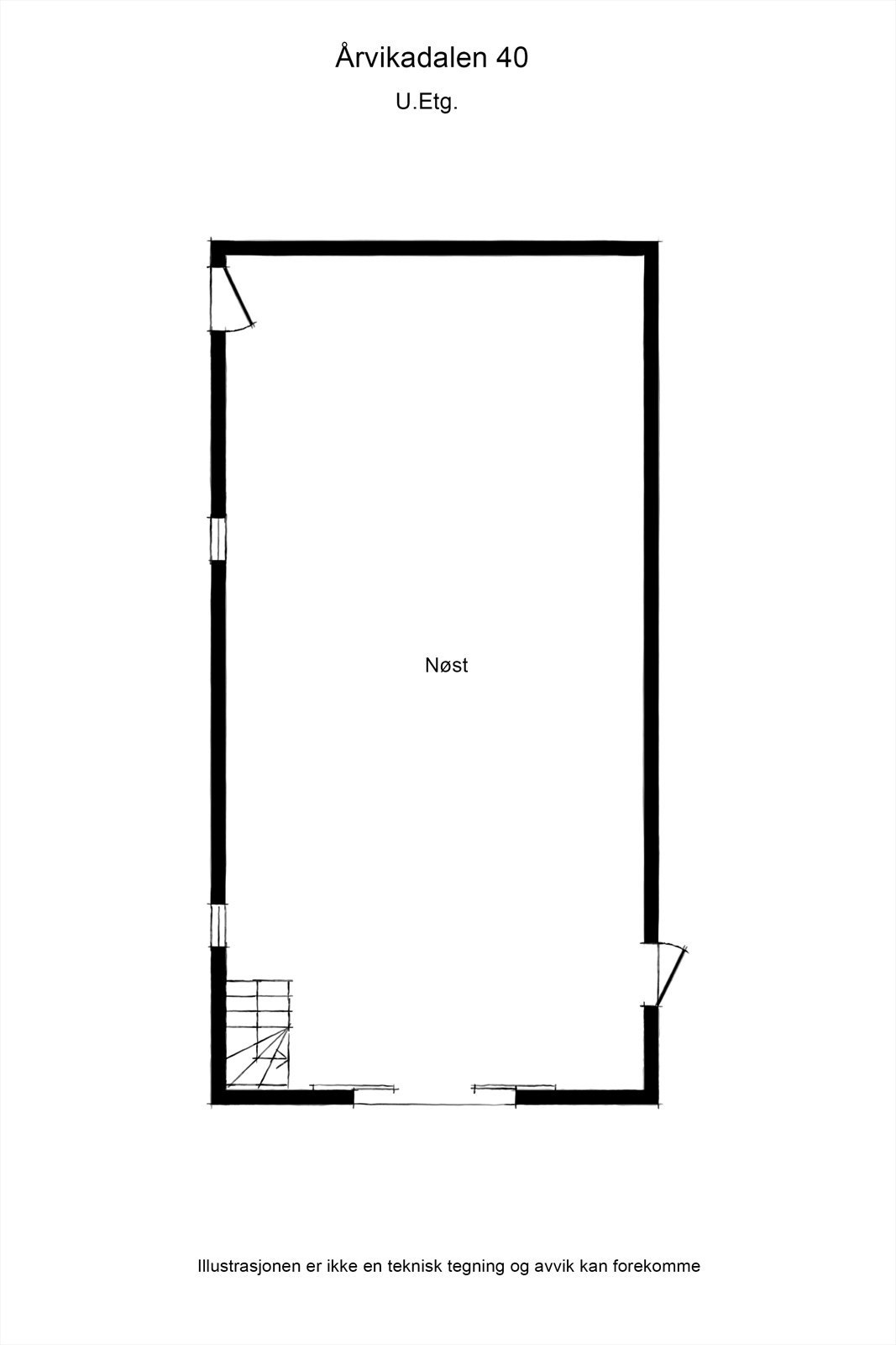 Plantegning underetasje. Galleribilde