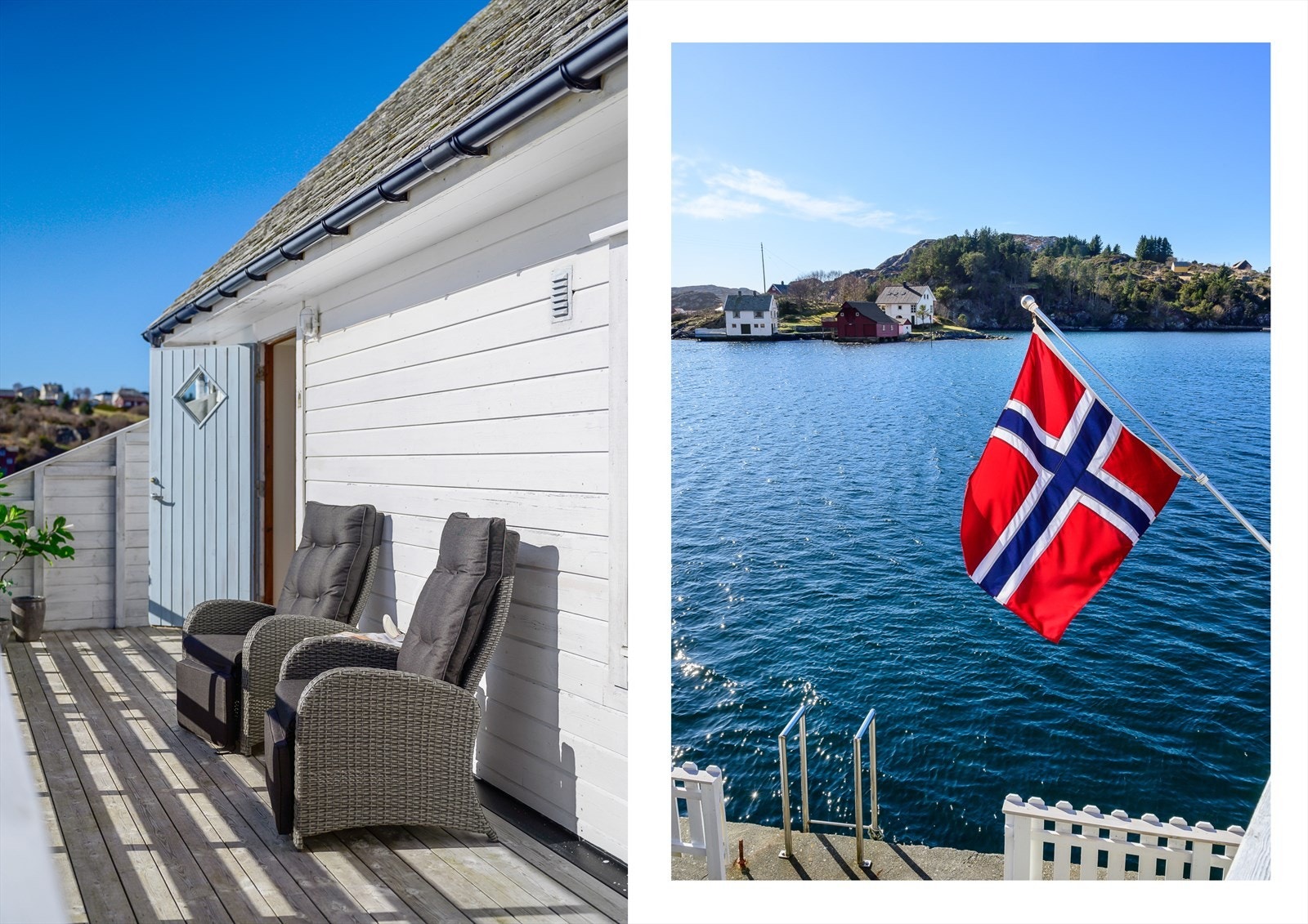 Nyt morgenkaffen med fredelige omgivelser og frisk sjøluft rett utenfor døren. Galleribilde