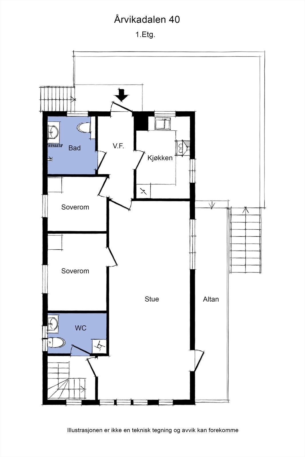 Plantegning 1.etasje. Galleribilde