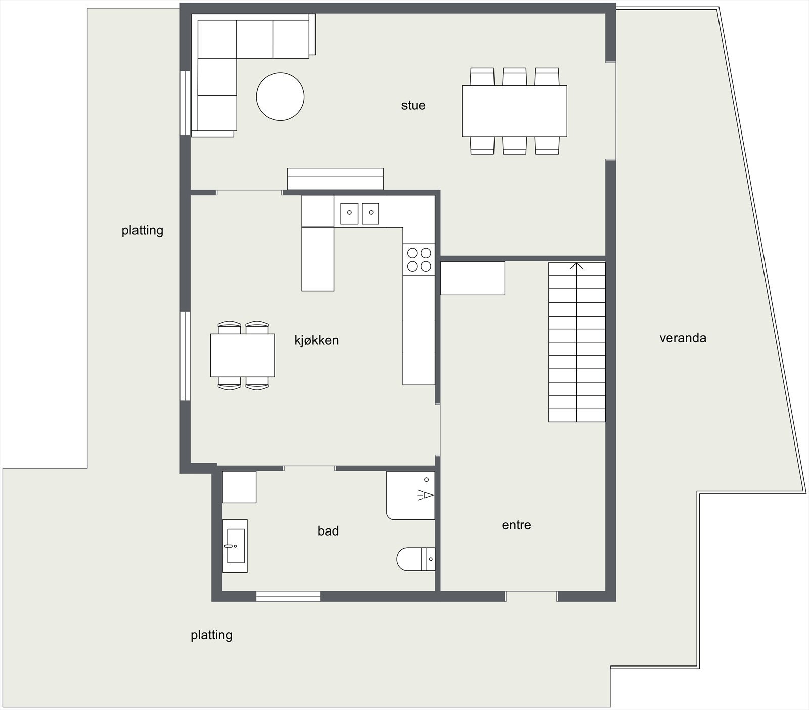 Plantegning første etasje. Galleribilde