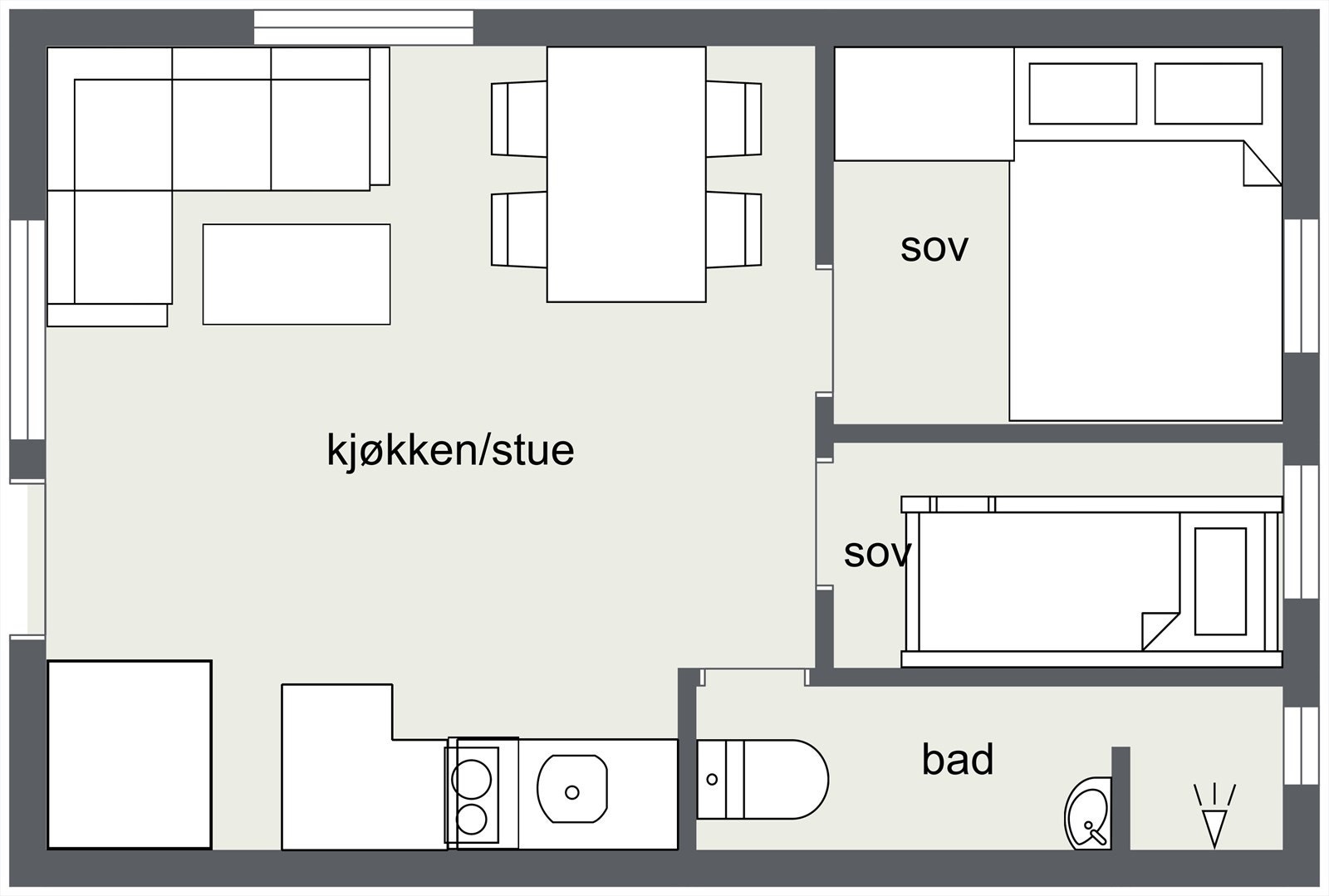 Plantegning leilighet. Galleribilde