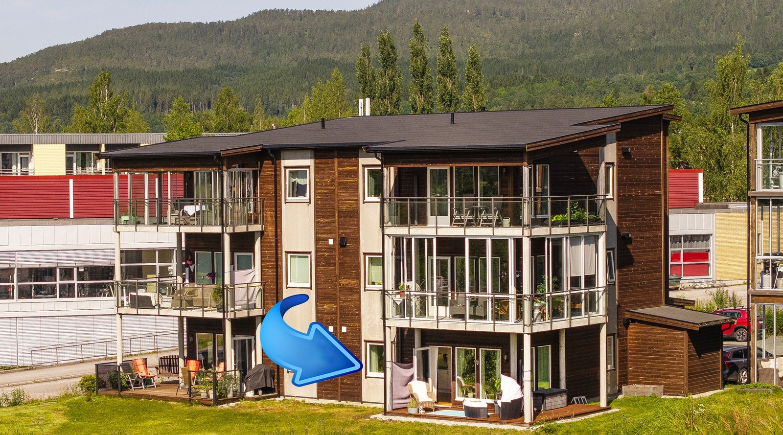 Leiligheten ligger praktisk til i 1.etasje Galleribilde