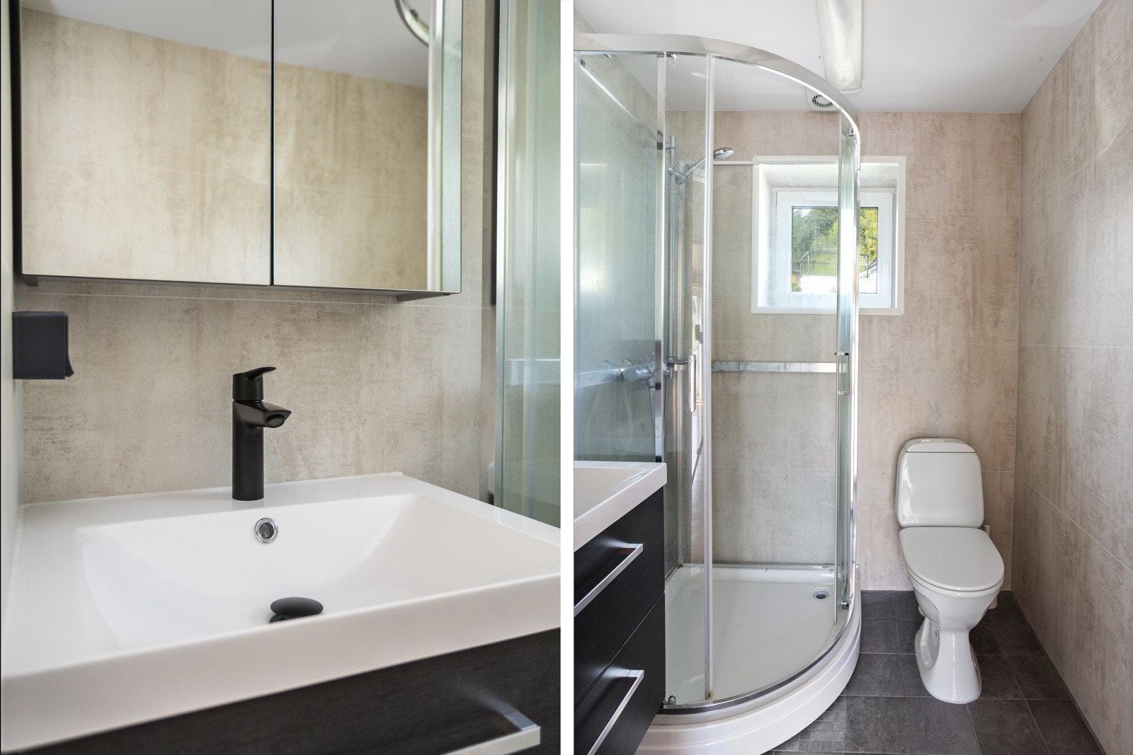 Badet i første etasje er nylig pusset opp, men det foreligger ikke dokumentasjon på arbeidet. Galleribilde