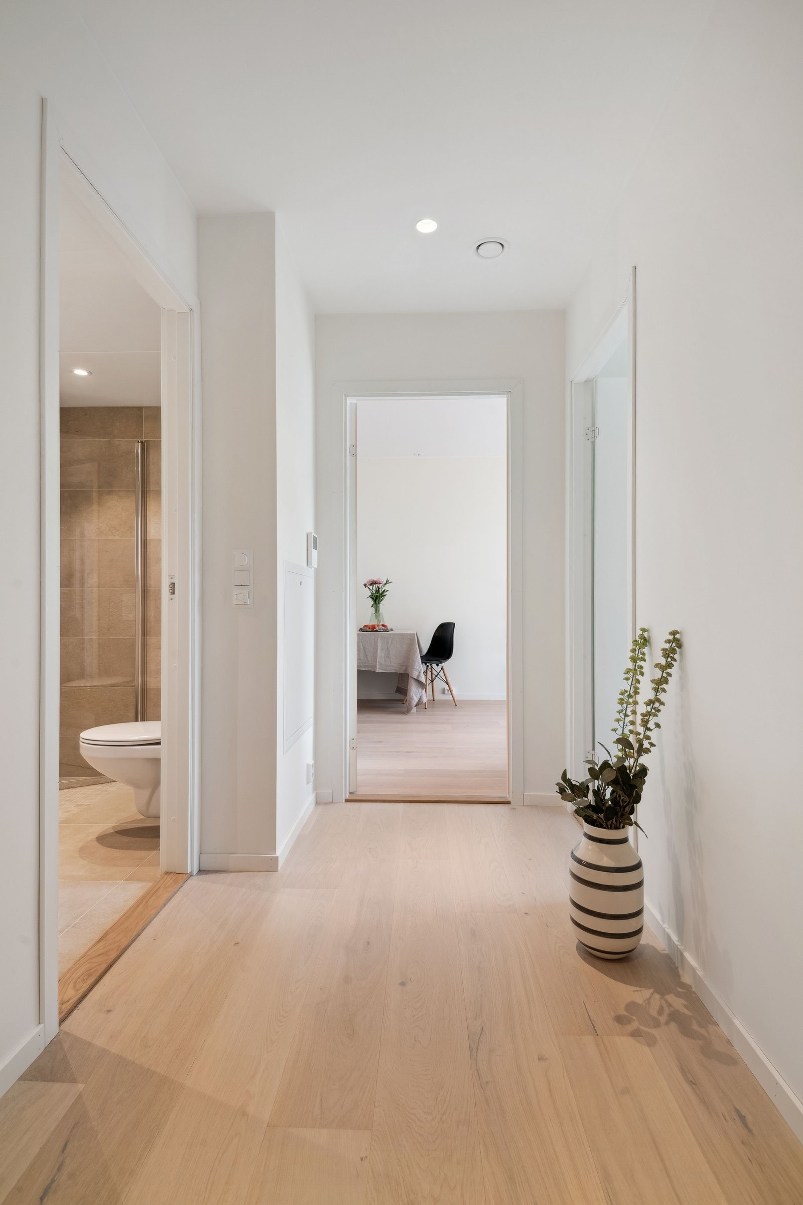 Inngang til bad, stue/kjøkken og soverom fra entre. Galleribilde