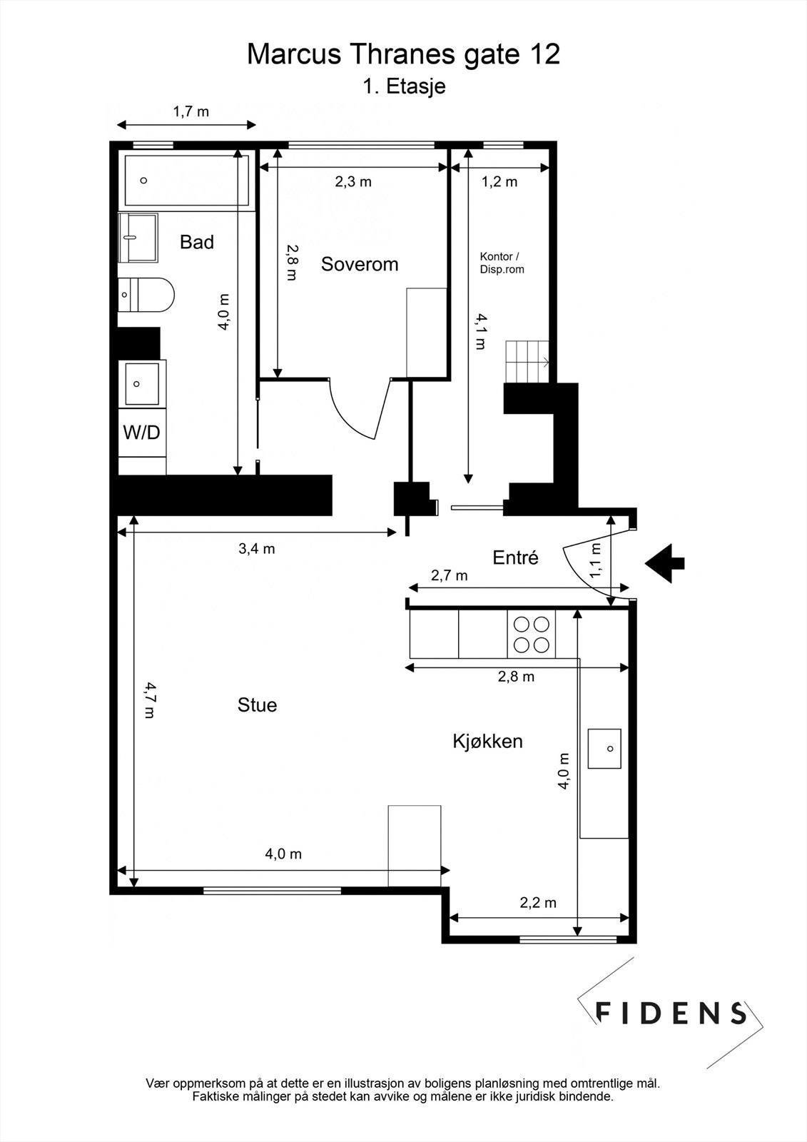 Praktisk og arealeffektiv planløsning. Galleribilde