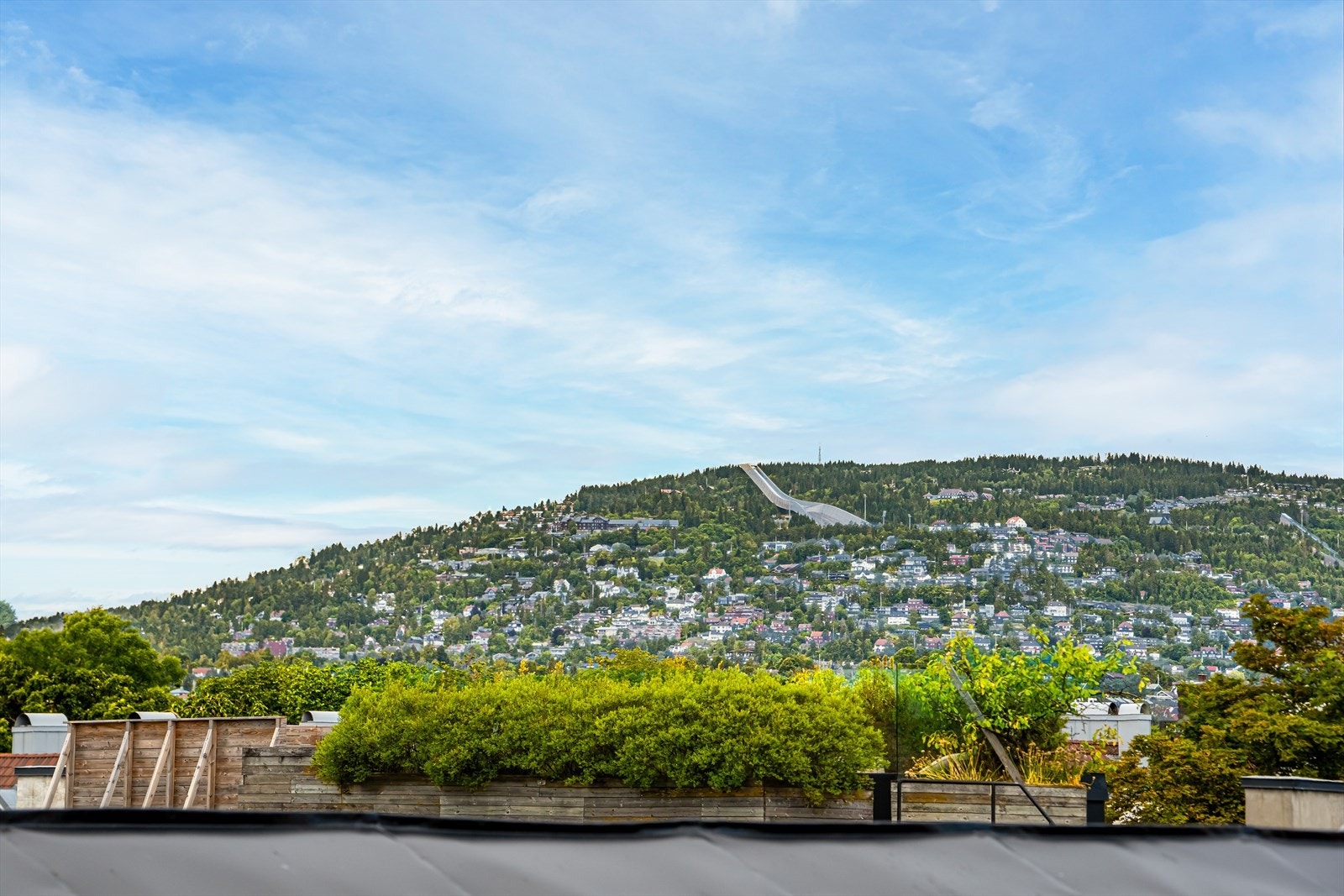 Utsikt fra den nordøstvendte takterrassen. Galleribilde