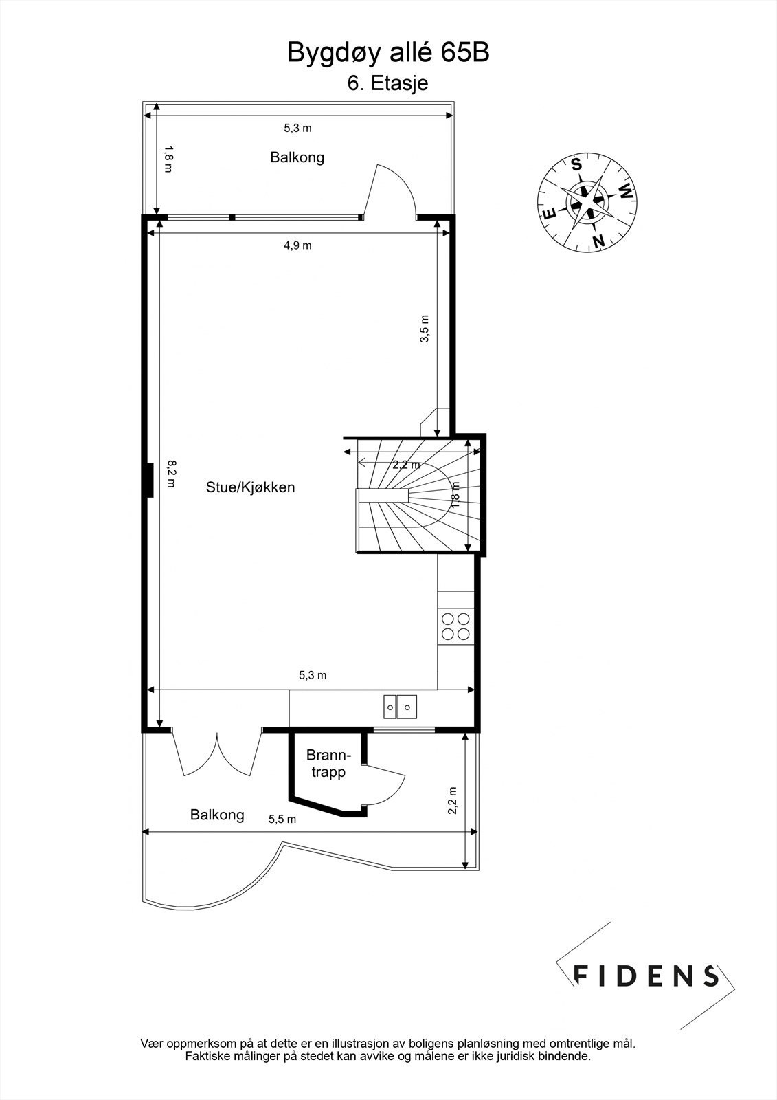 Plantegning 6. etasje. Galleribilde