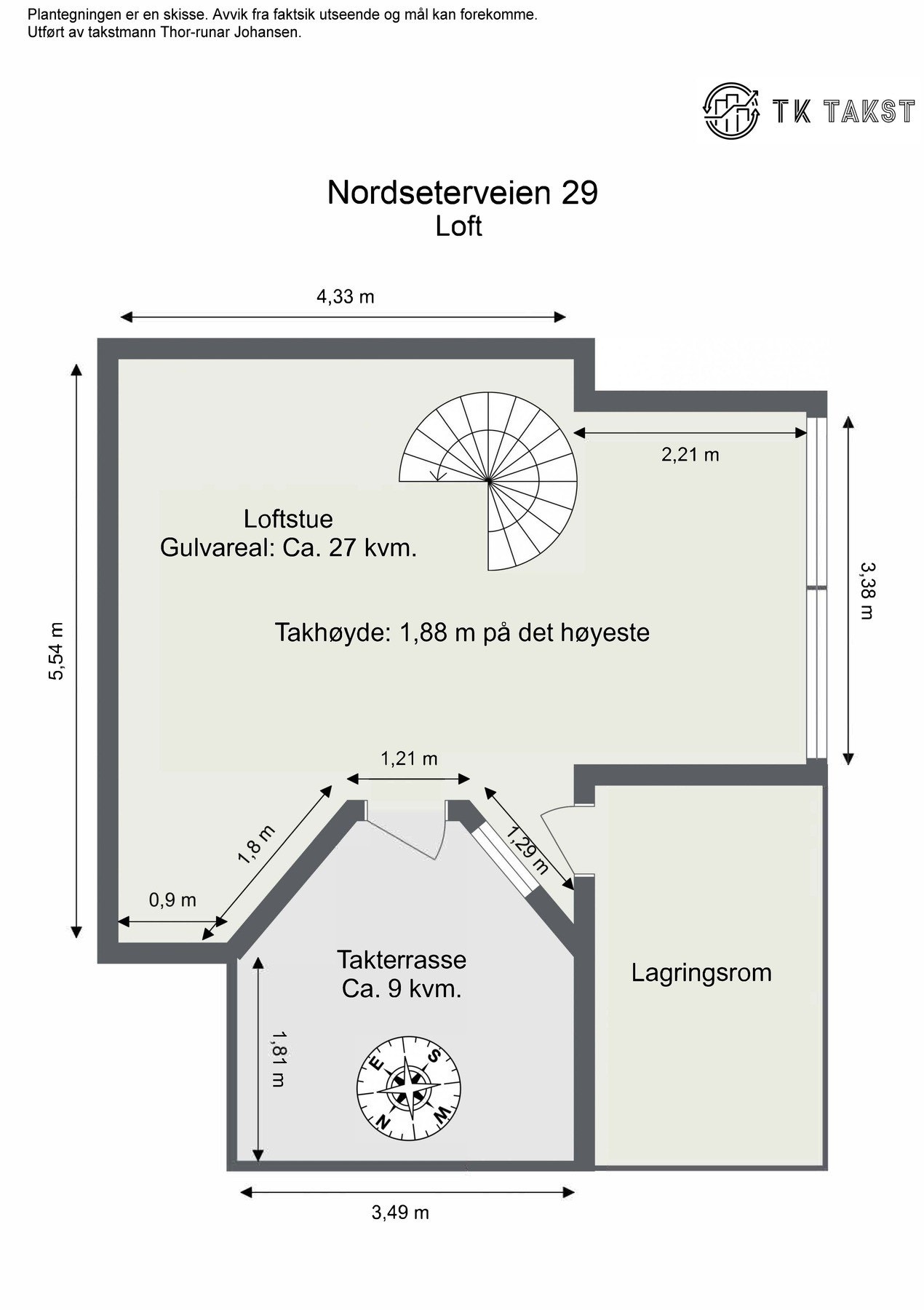 Plantegning loft Galleribilde