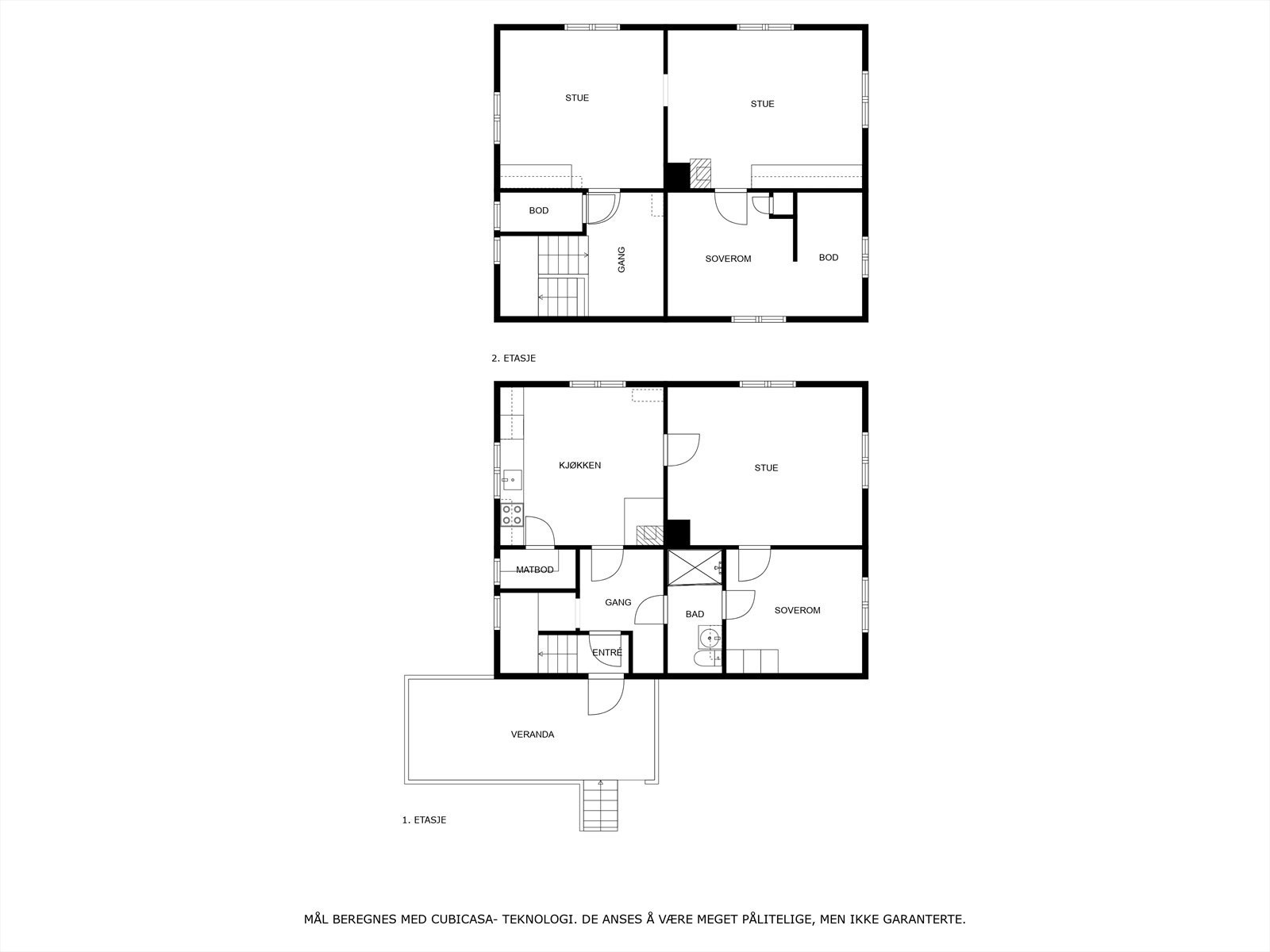 Plantegning begge plan kårbolig Galleribilde