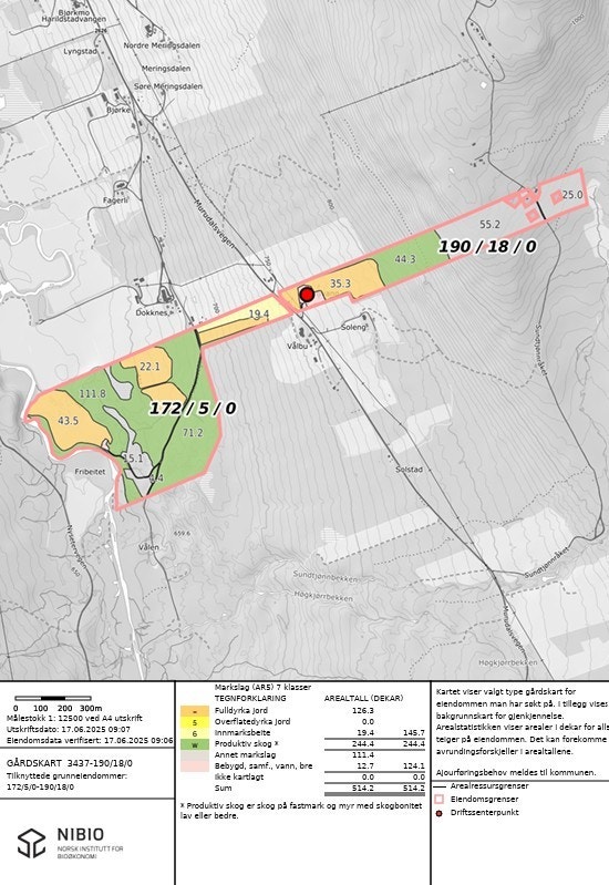 Gårdskart Muruvang Galleribilde