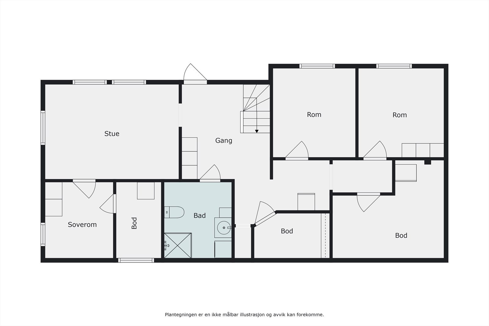 Plantegning kjeller våningshuset Galleribilde