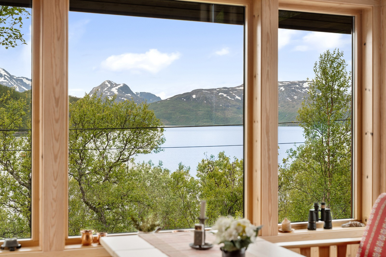 Store vinduer som bevarer den flotte utsikten for fjell, sjø og vakker natur!