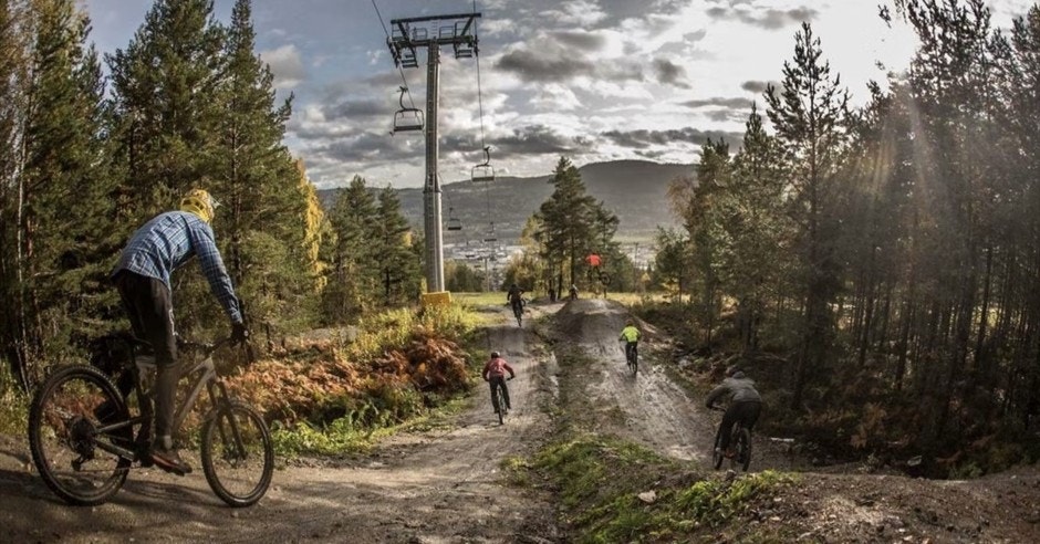 Sykling i Drammen Skisenter. Foto Drammen.no Galleribilde