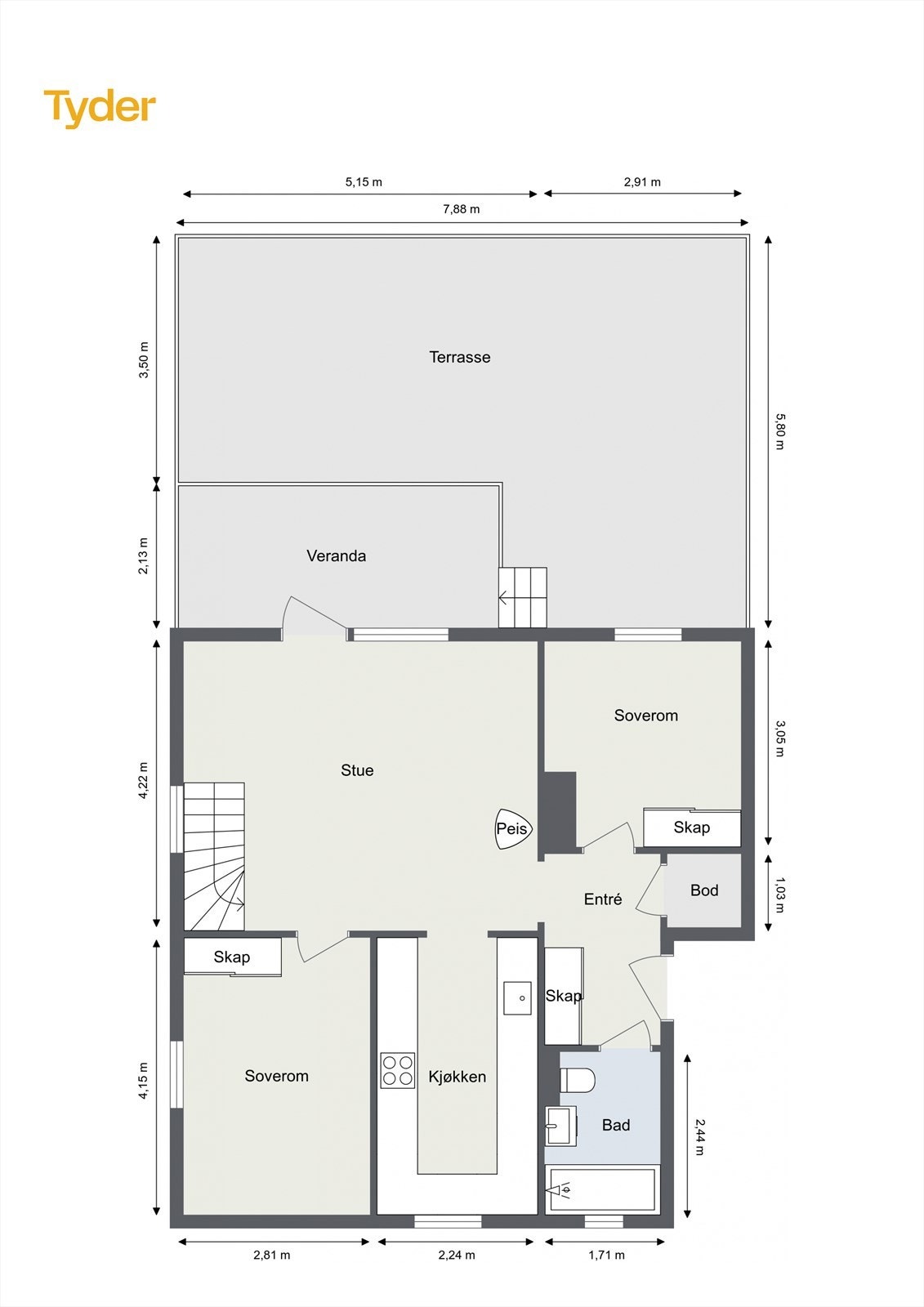 Plantegning 1. etasje Galleribilde