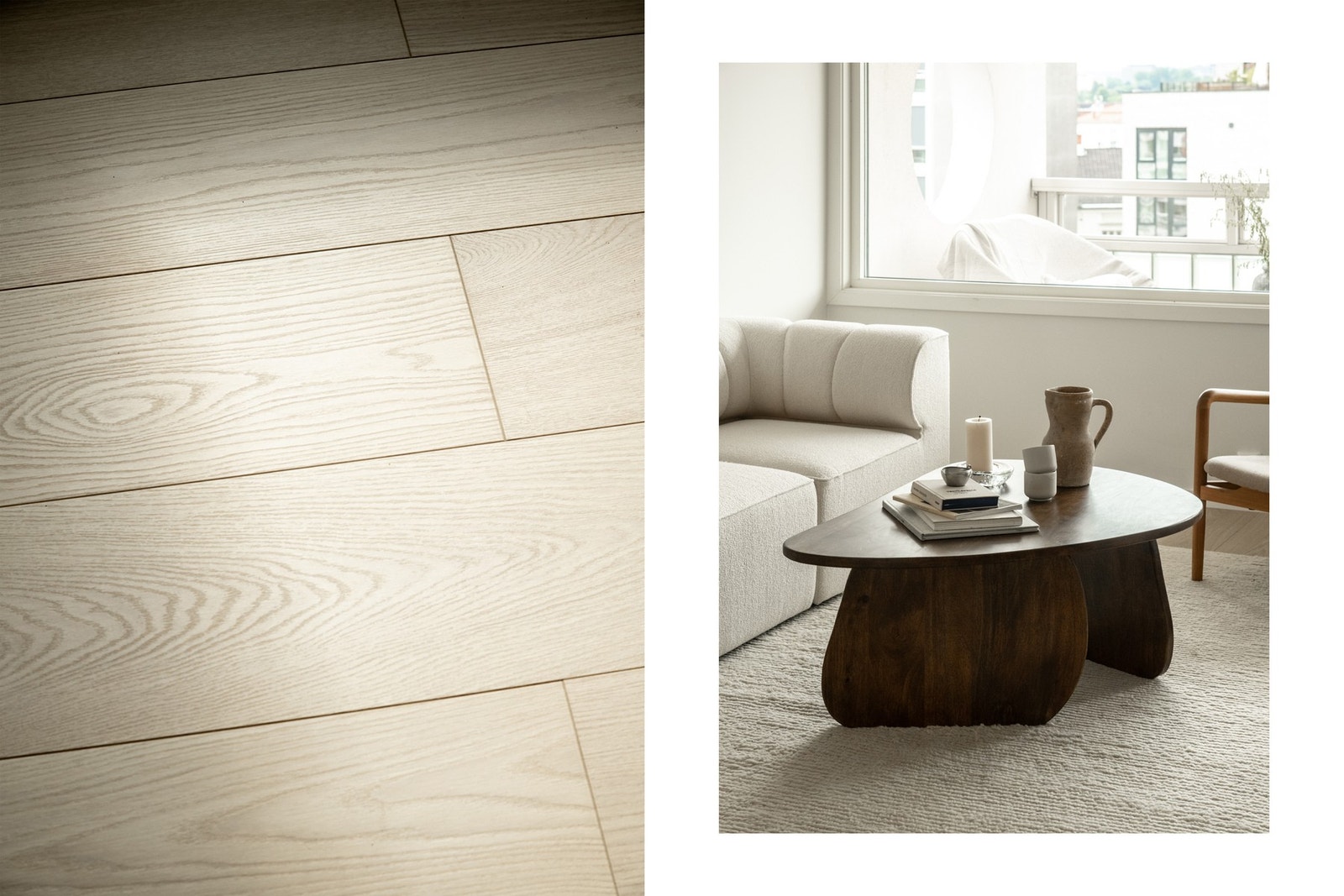 Stuen er et lyst og moderne oppholdsrom med en gjennomgående og luftig atmosfære. Galleribilde