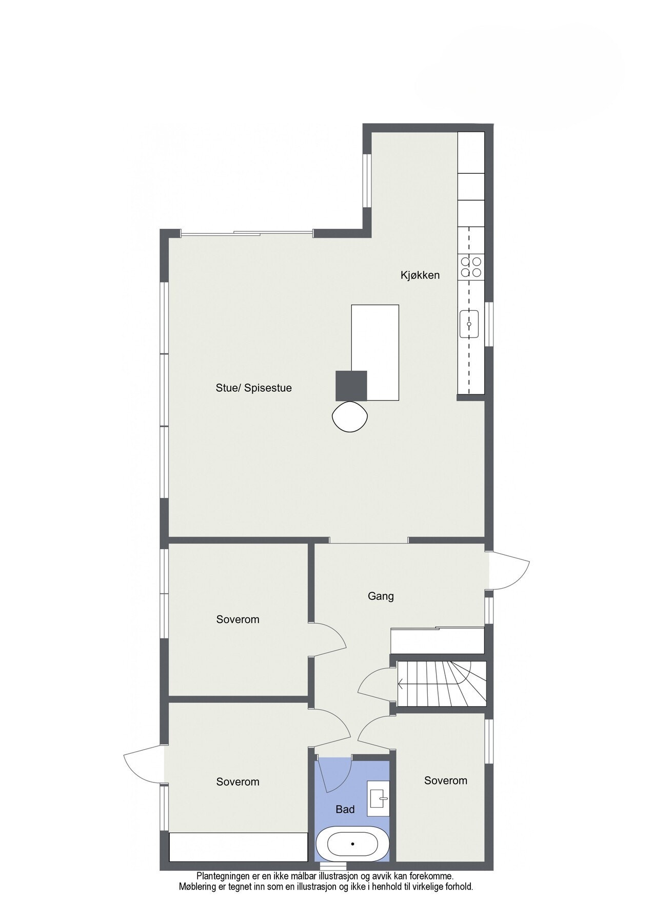 Plantegning 1. etasje Galleribilde