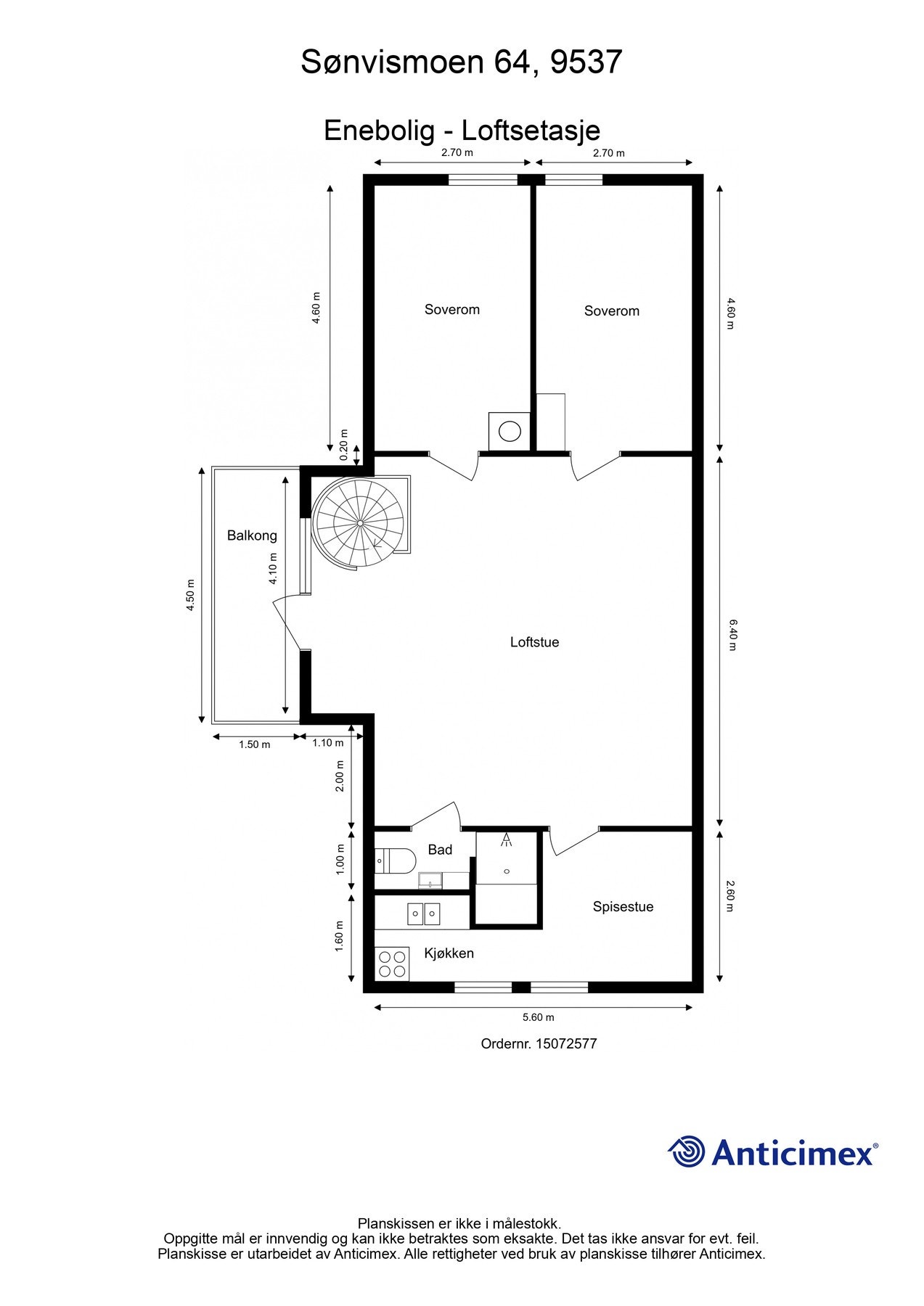 Plantegning Loftsetasje Galleribilde