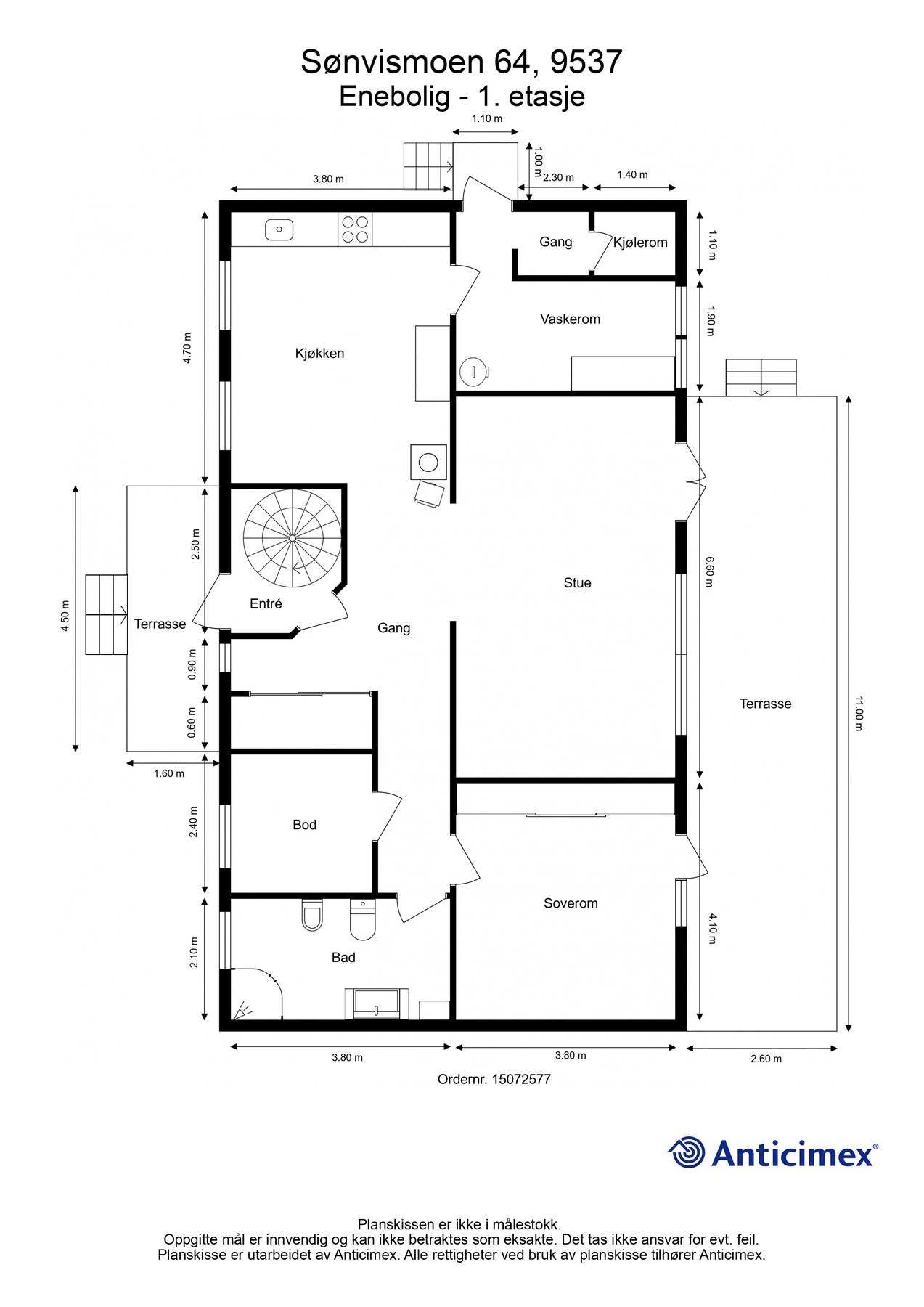 Plantegning 1. etasje Galleribilde