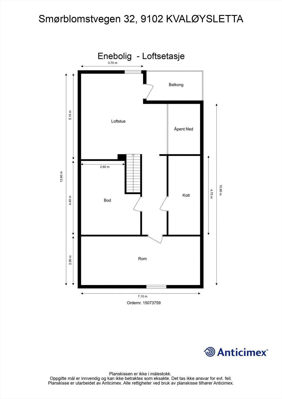 Plantegning Loftsetasje Galleribilde