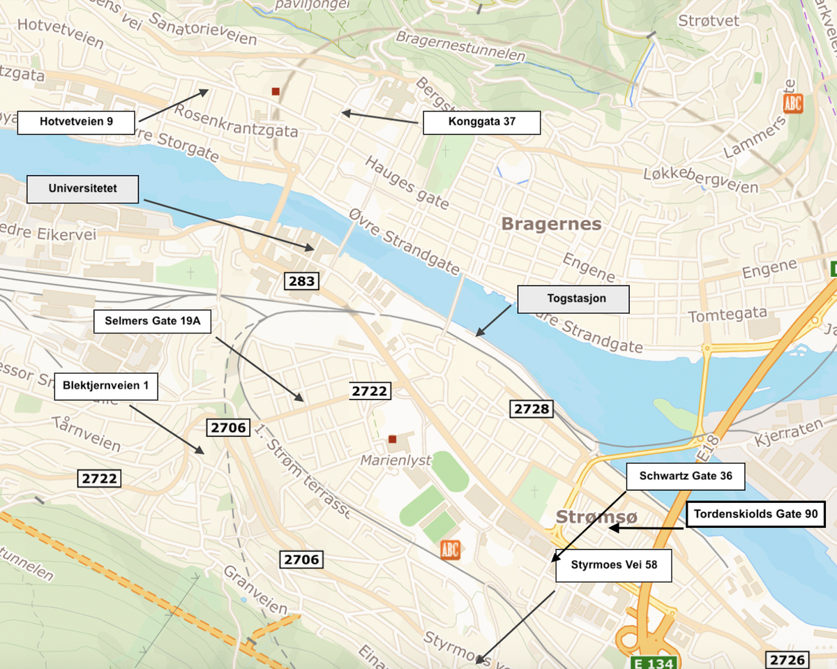 Oversikt over våre eiendommer i Drammen Galleribilde