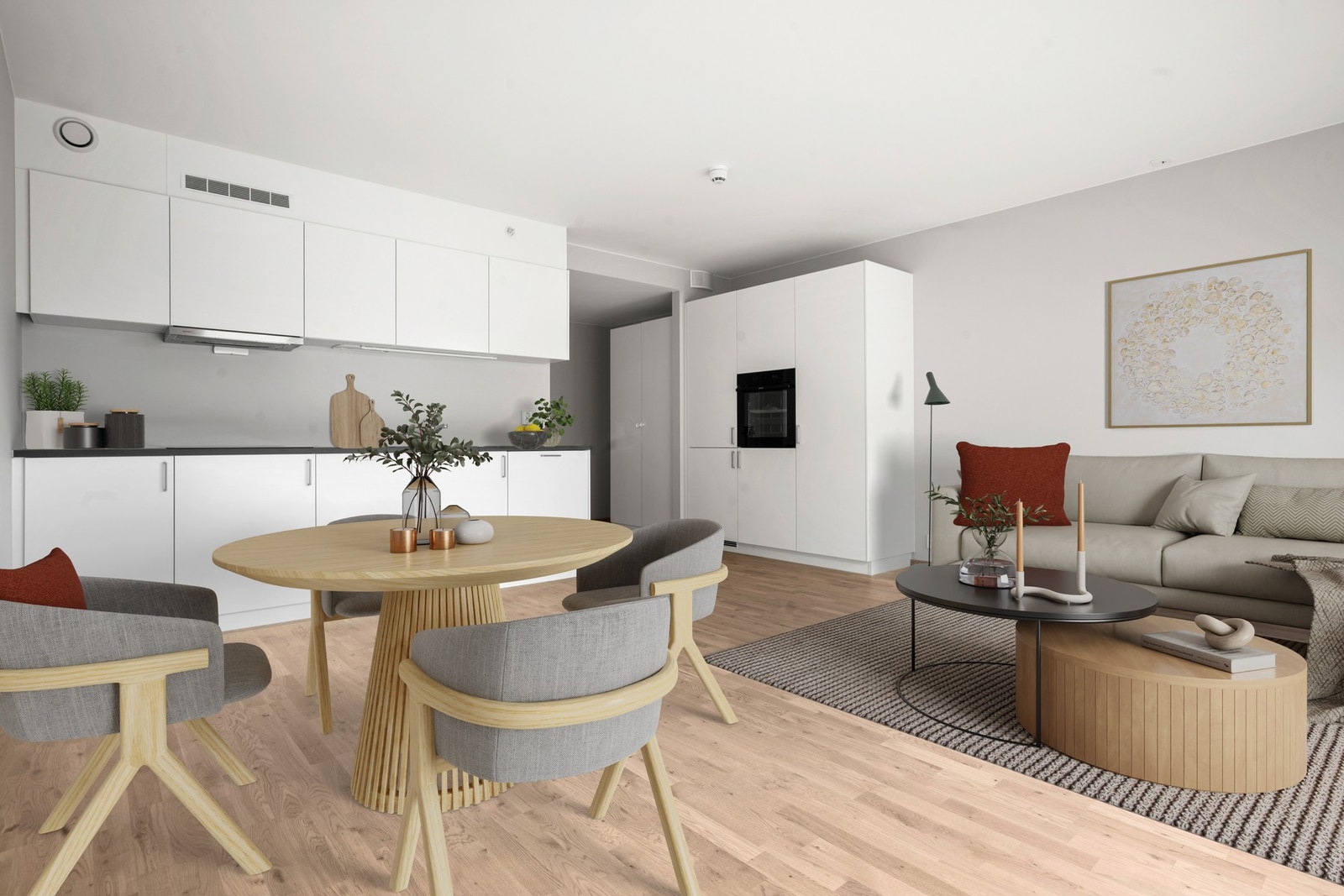 Ny og innflyttingsklar leilighet. Bildet er digitalt stylet. Galleribilde