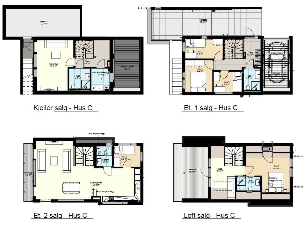 Plantegning hus C. Galleribilde