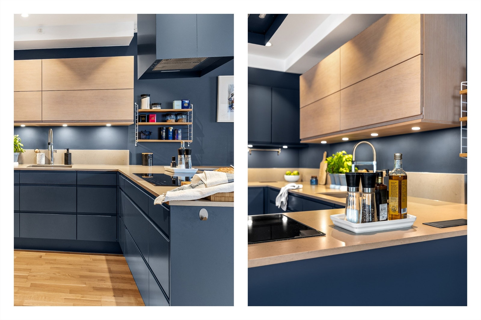 Det er rikelig med oppbevaring i både skuffer og skap, og den store benkeplaten gjør det enkelt å diske opp lekre retter. Galleribilde