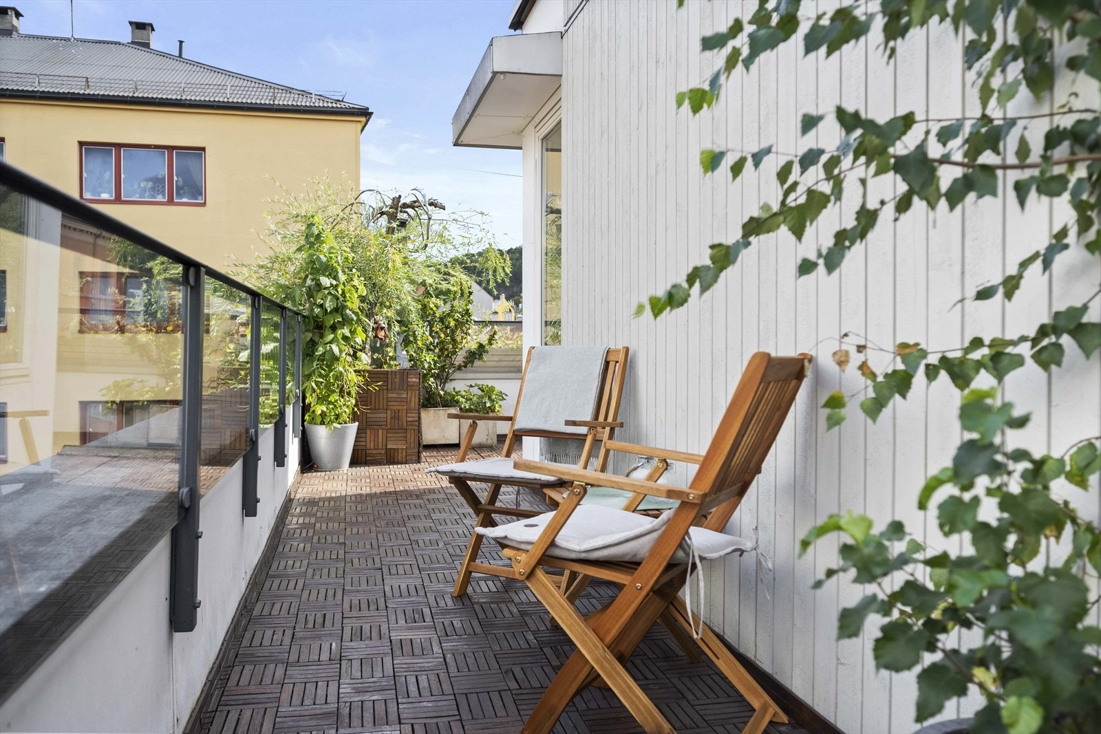 Det er gode innredningsmuligheter på balkongen Galleribilde