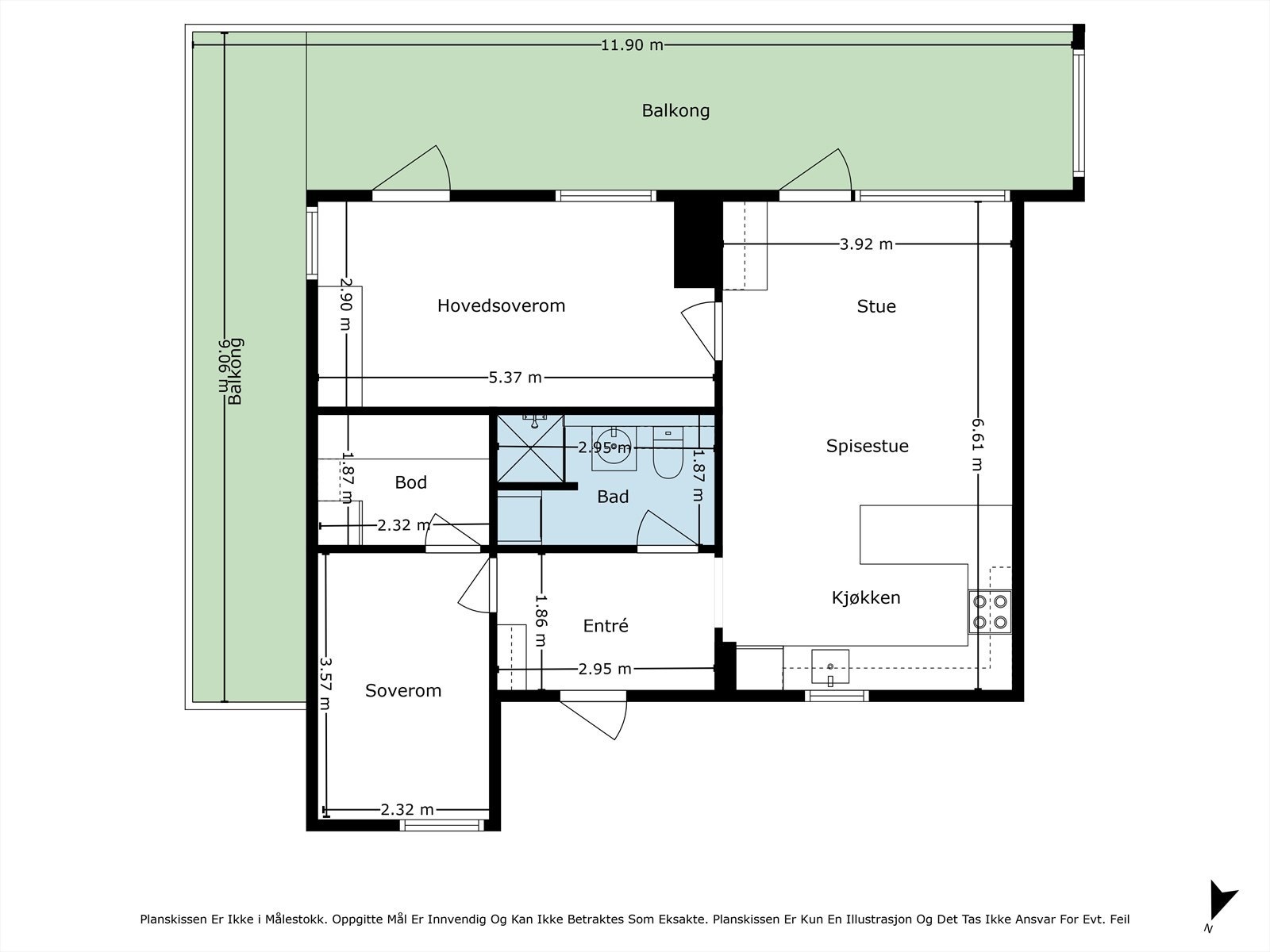 Plantegning, avvik kan forekomme Galleribilde