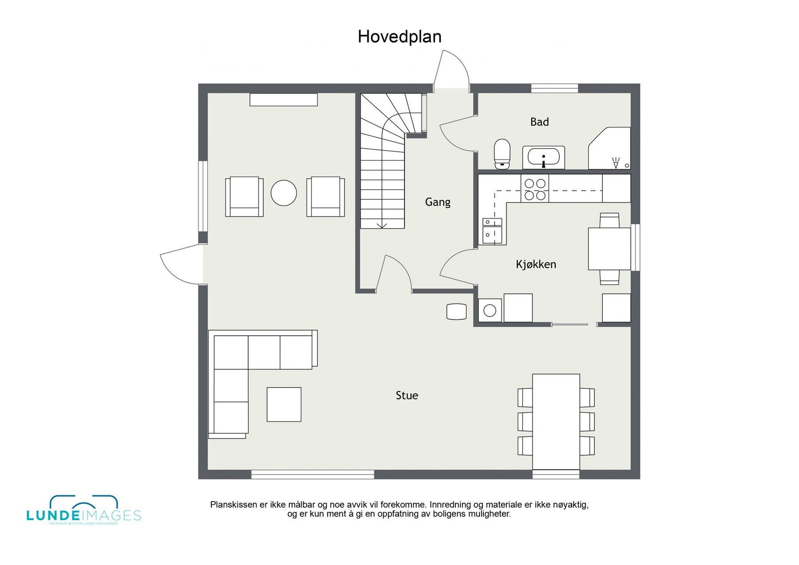 Planskisse 1. etasje/hovedplan - Ikke målbar Galleribilde