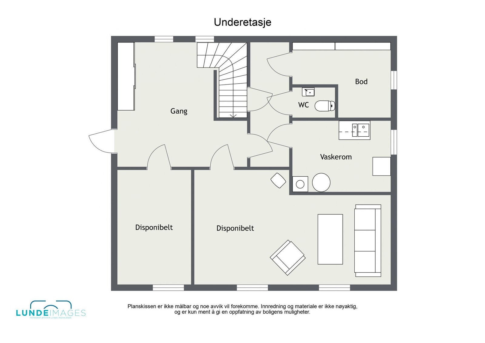 Planskisse underetasje - Ikke målbar Galleribilde