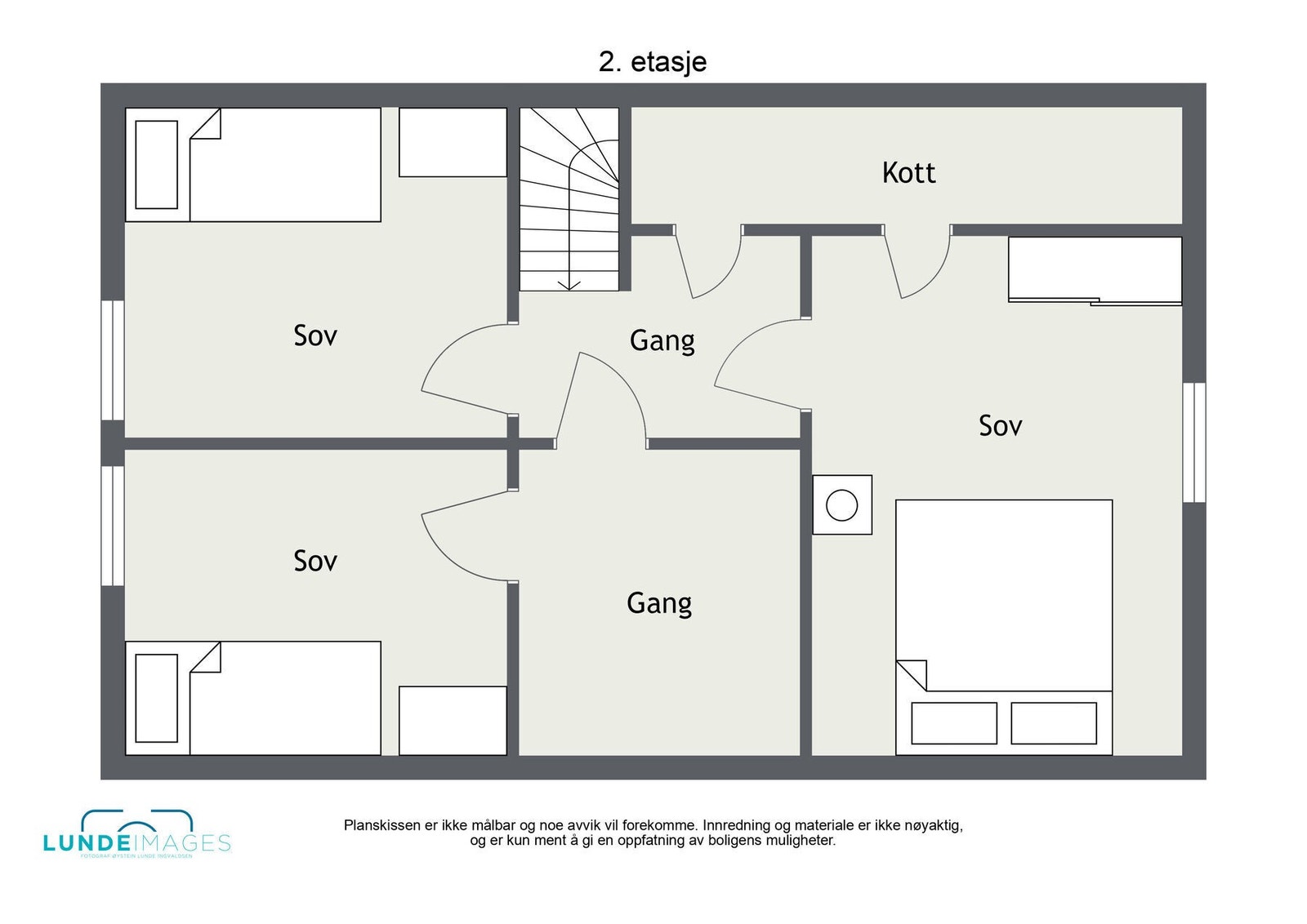 Planskisse 2. etasje - Ikke målbar Galleribilde