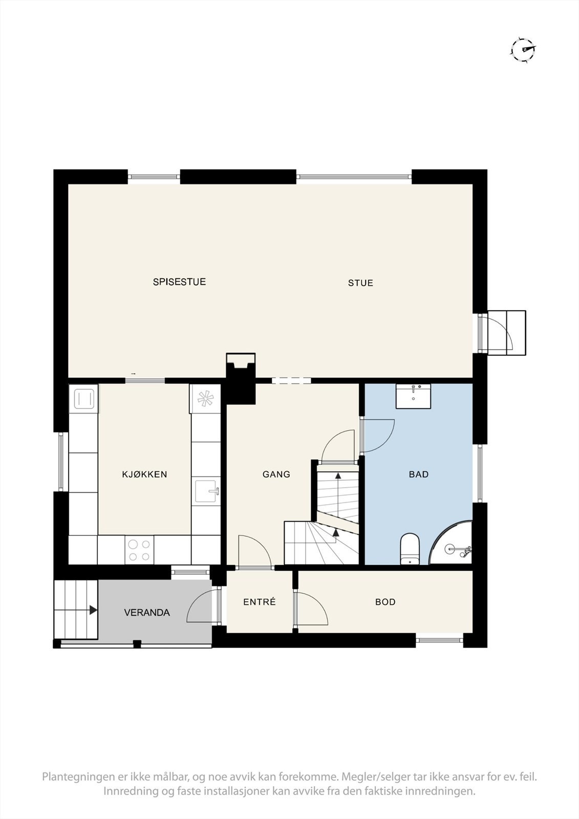 Plantegning hovedetasje. Galleribilde