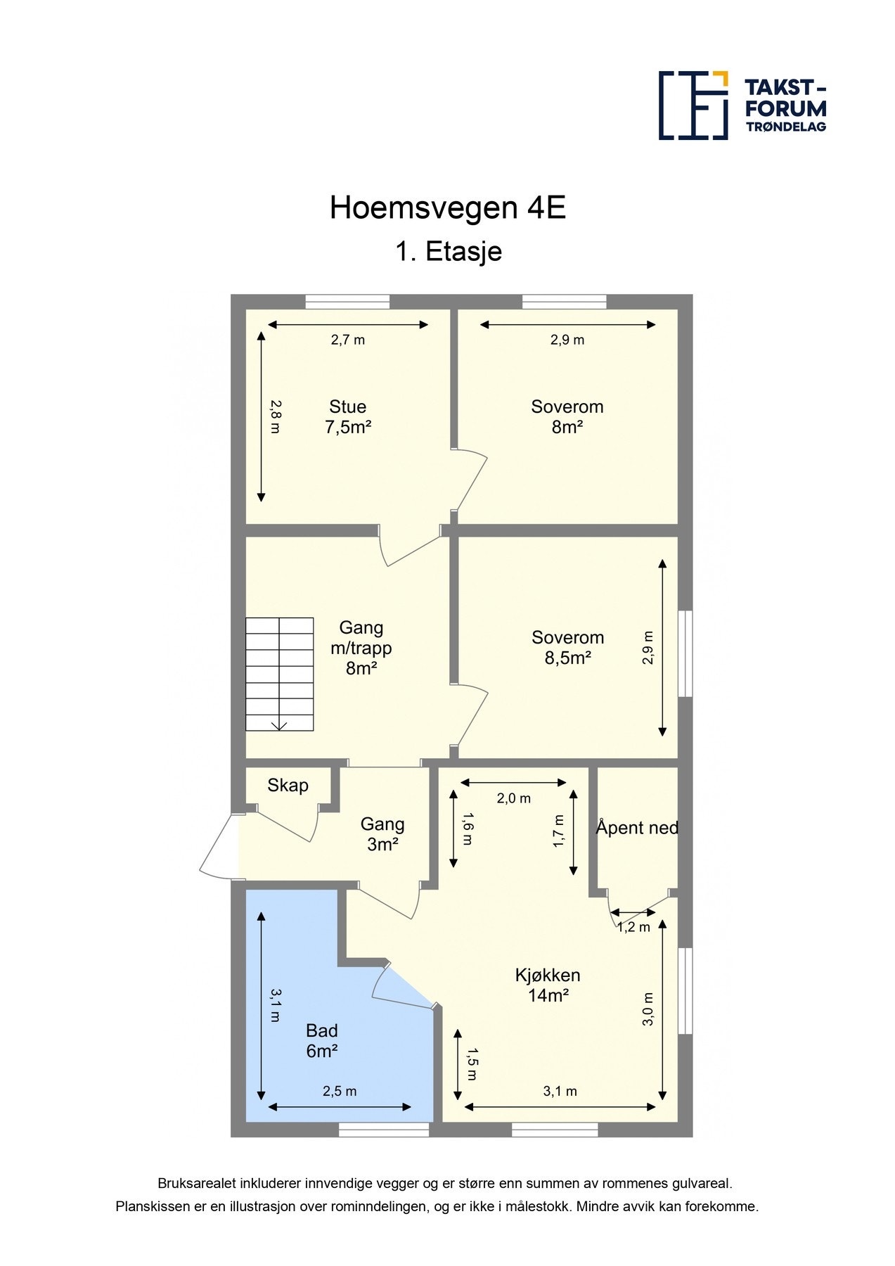 Plantegning 1. etasje. Galleribilde