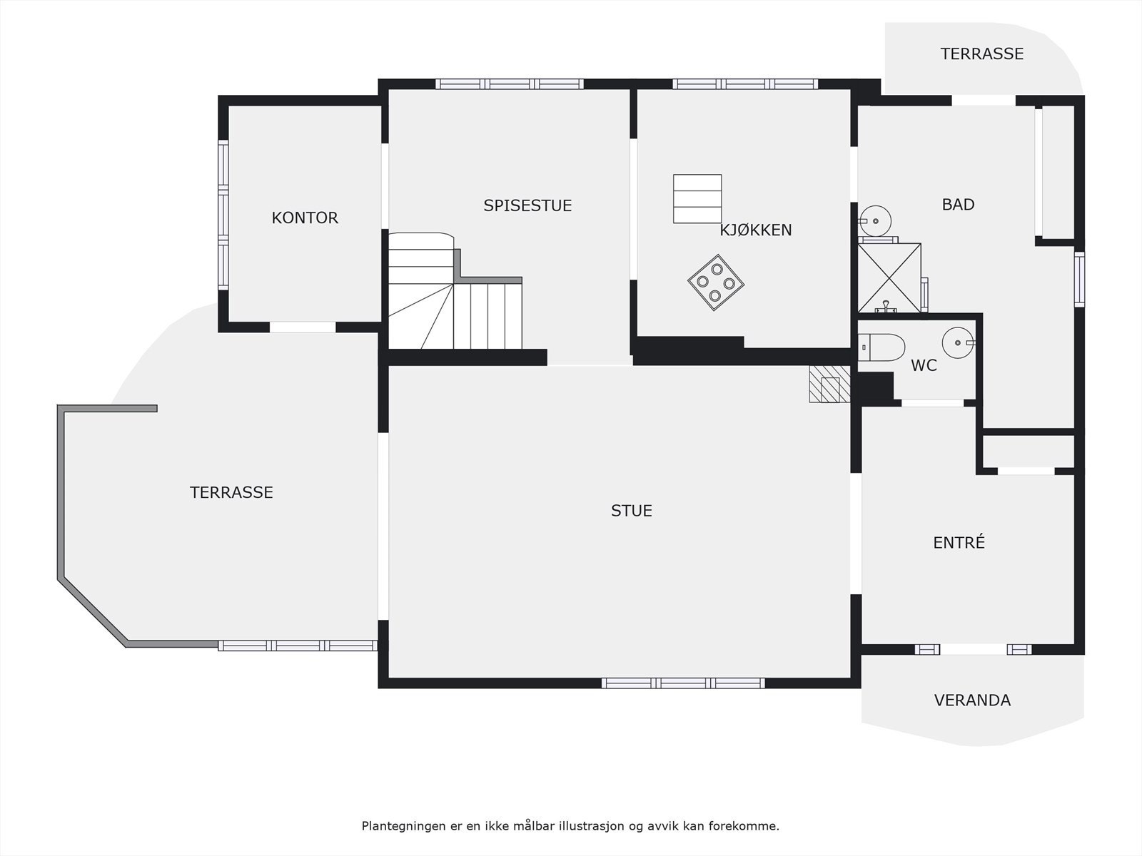 Plantegning 1. etasje. Galleribilde