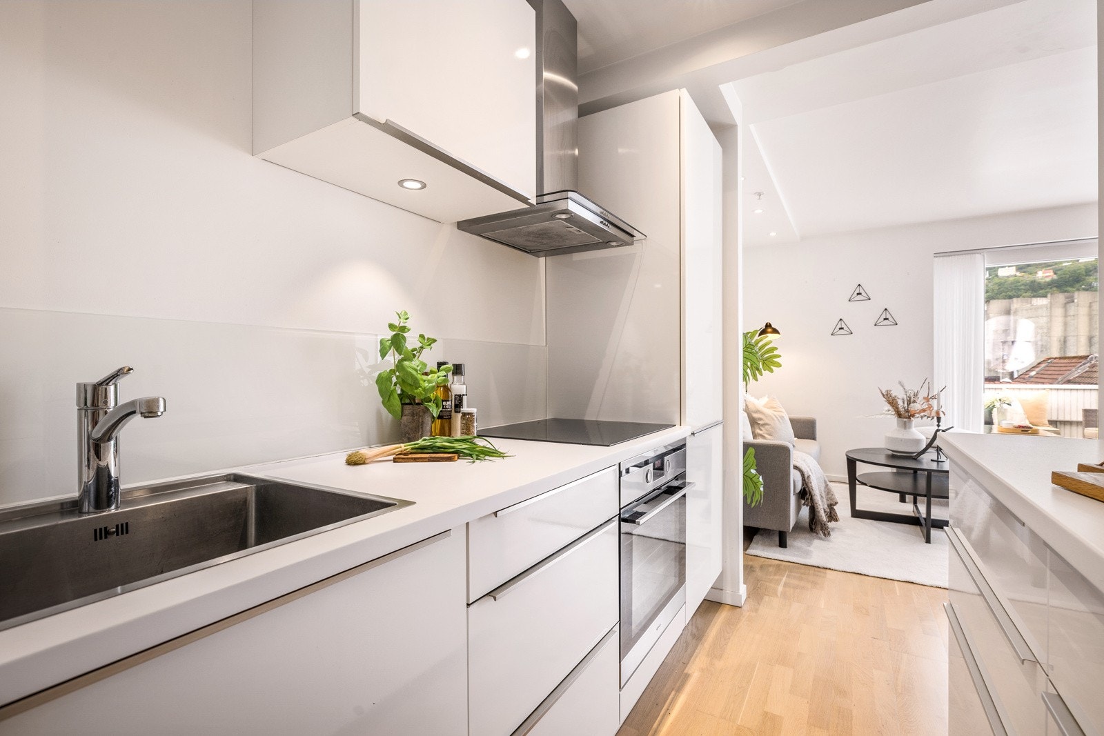 - Integrert stekeovn, platetopp, oppvaskmaskin og kombinert kjøl- og fryseskap - Galleribilde