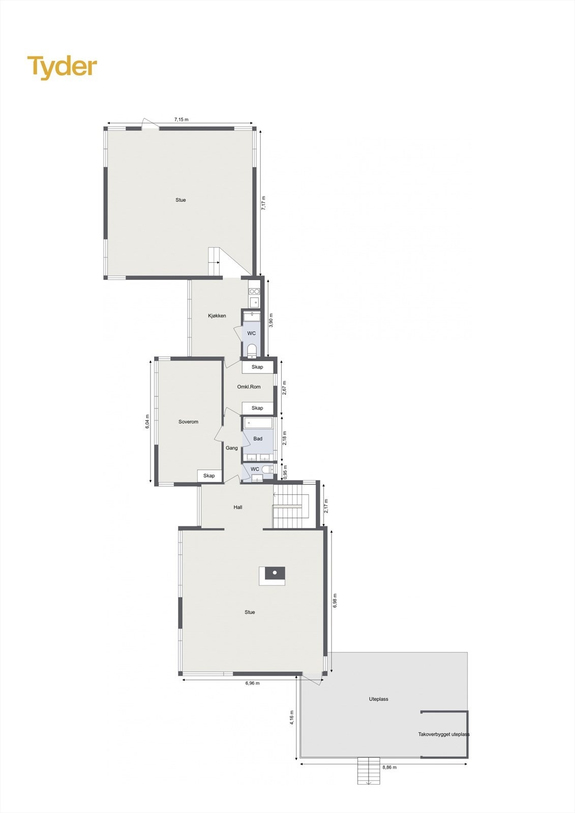 Plantegning 1. etasje Galleribilde