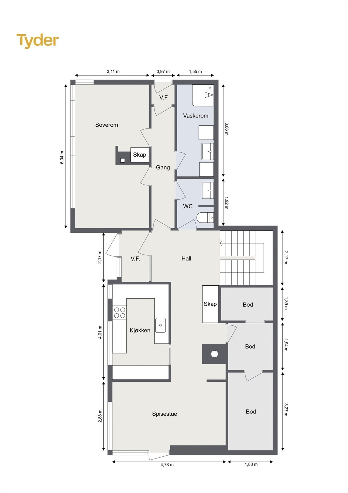 Plantegning underetasje Galleribilde