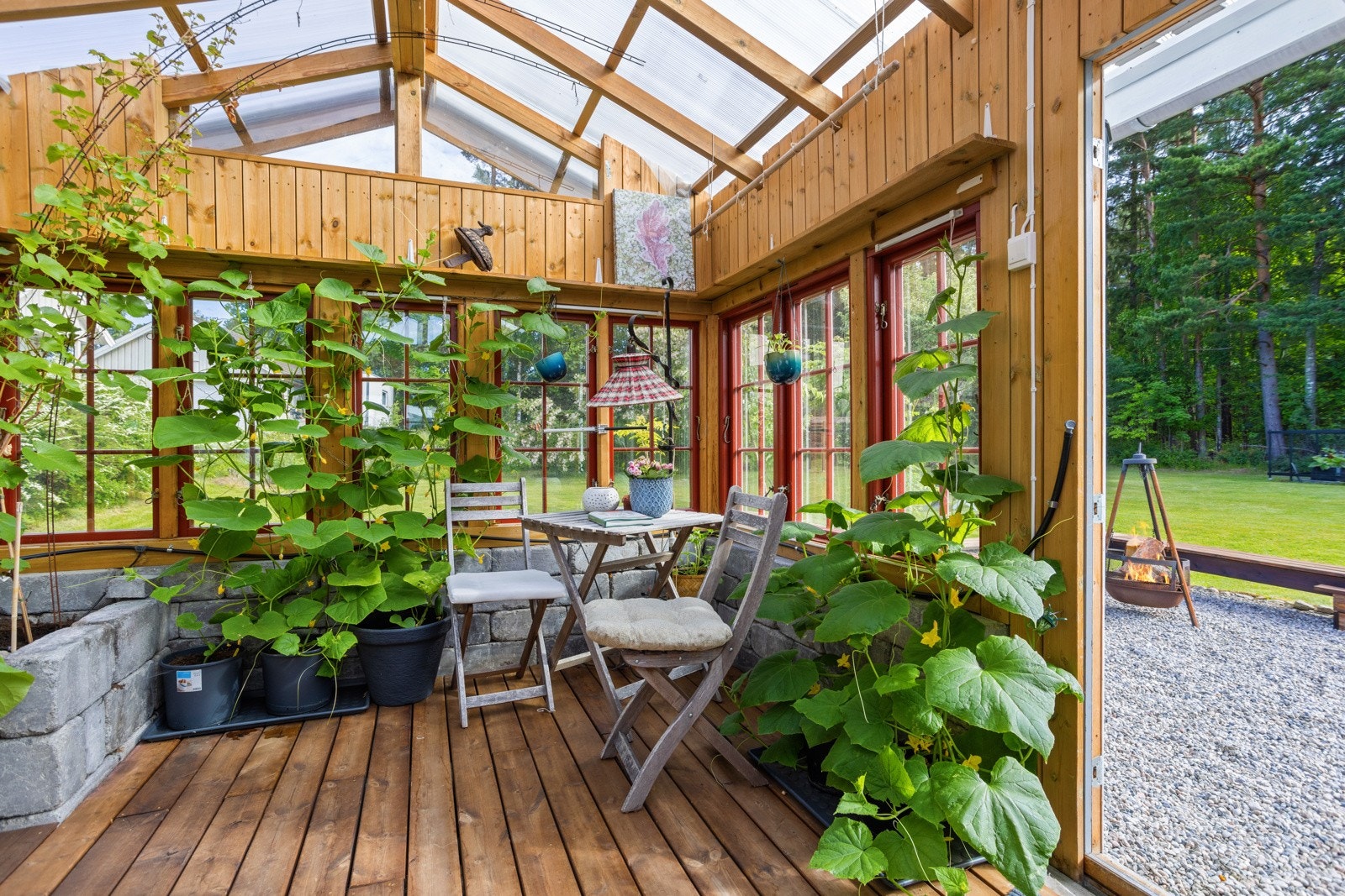 Orangeriet benyttes til produksjon av urter og grønnsaker Galleribilde