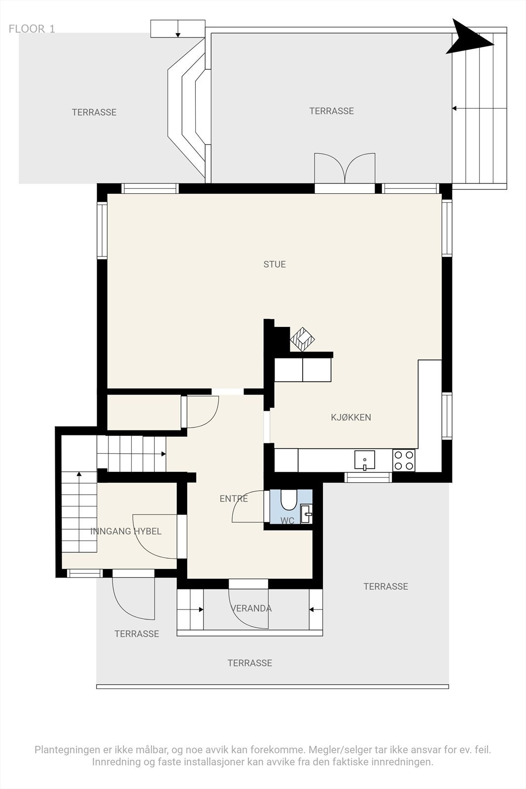 Plantegning 1. etasje. Galleribilde