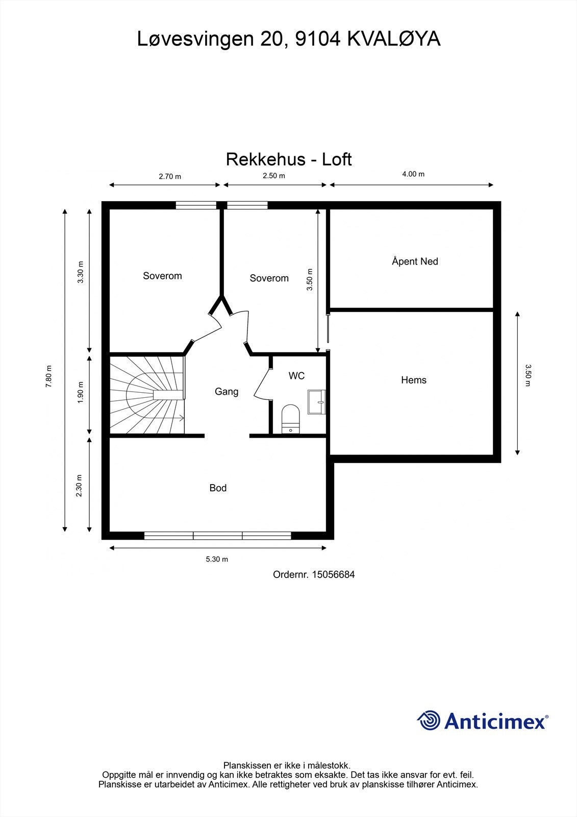 Plantegning loft Galleribilde