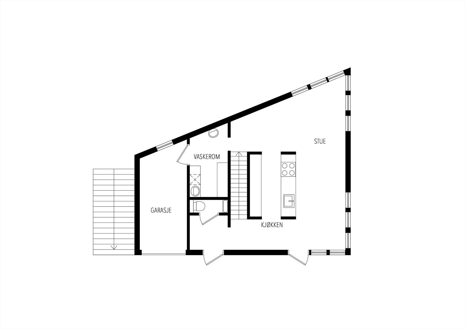 Plantegning 1. etasje Galleribilde